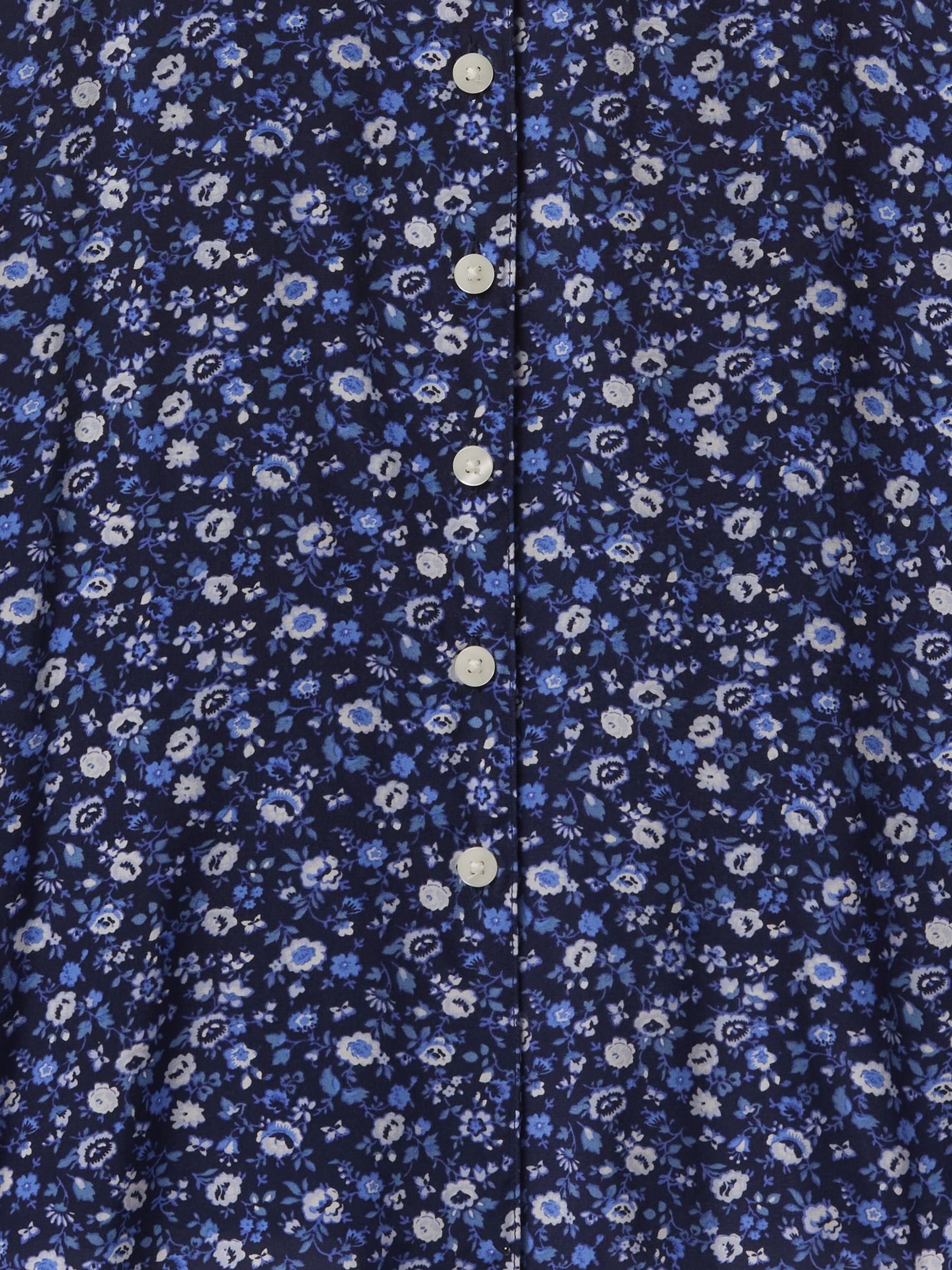 Blue Floral Button Front Mini Summer Dress - Image 5 of 5