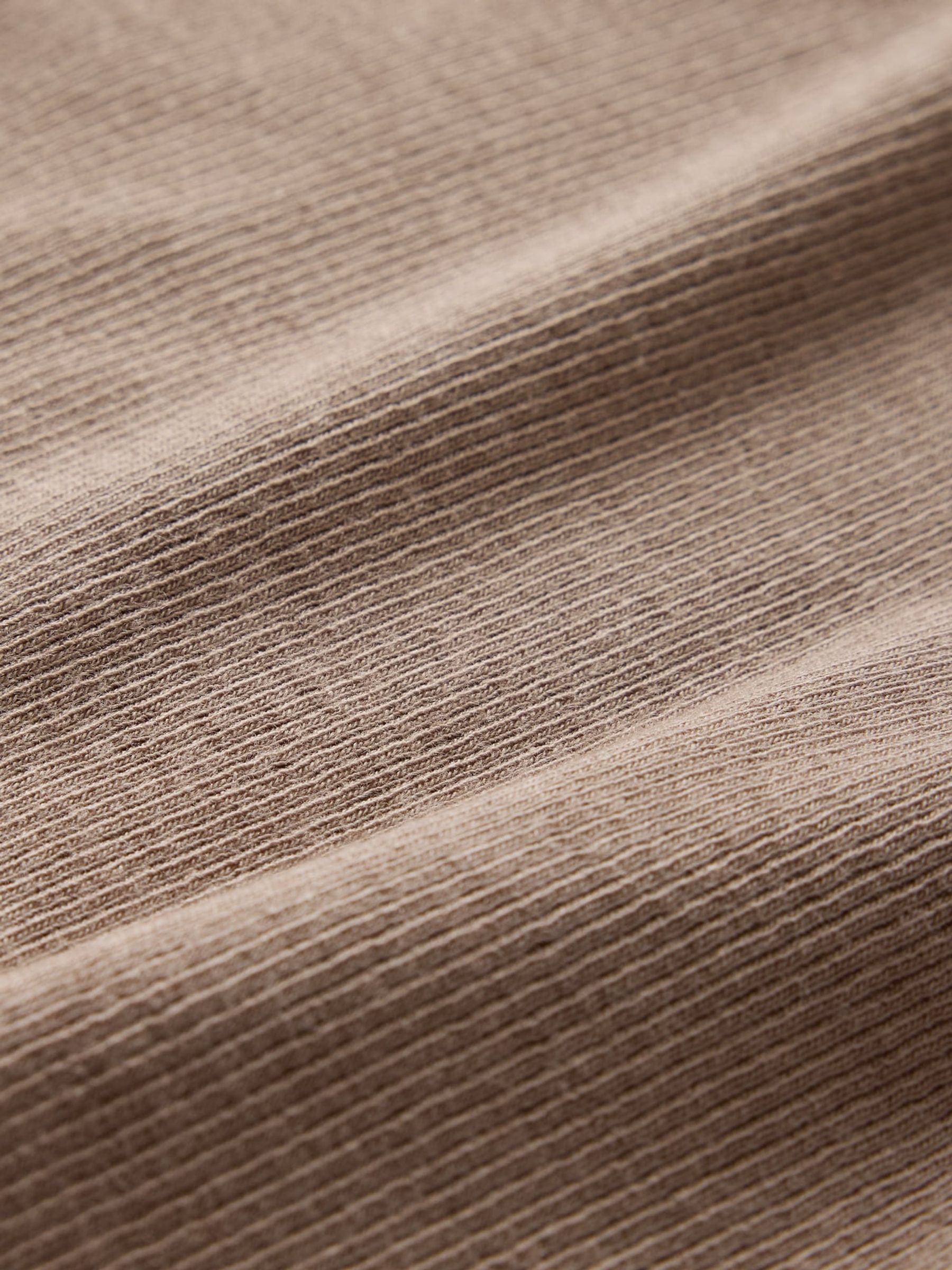 Brown Modern Cotton-Modal Short Sleeve Ribbed Cropped T-Shirt - Image 5 of 5