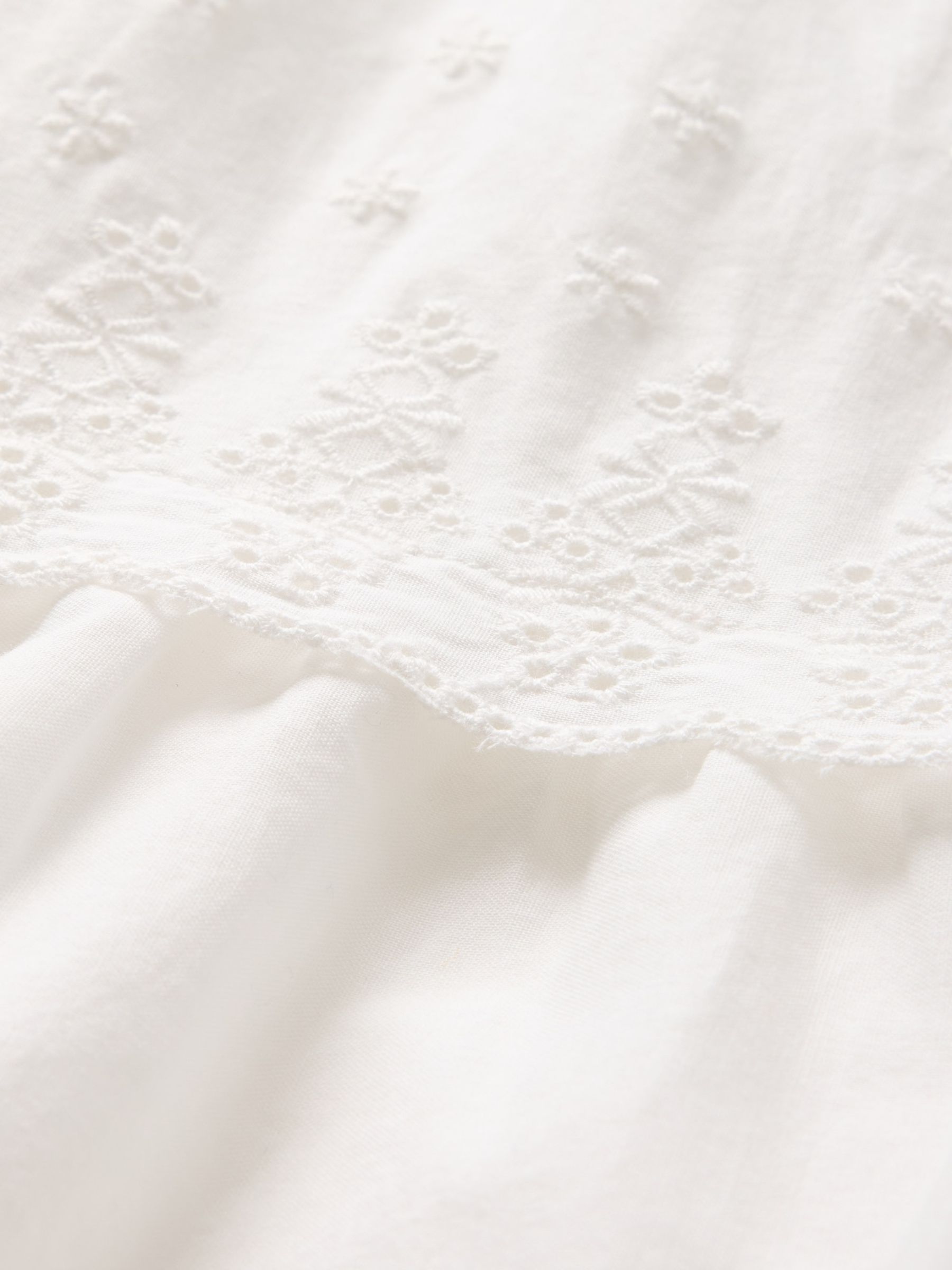 White Cotton Easy Tiered Eyelet Maxi Skirt - Image 5 of 5