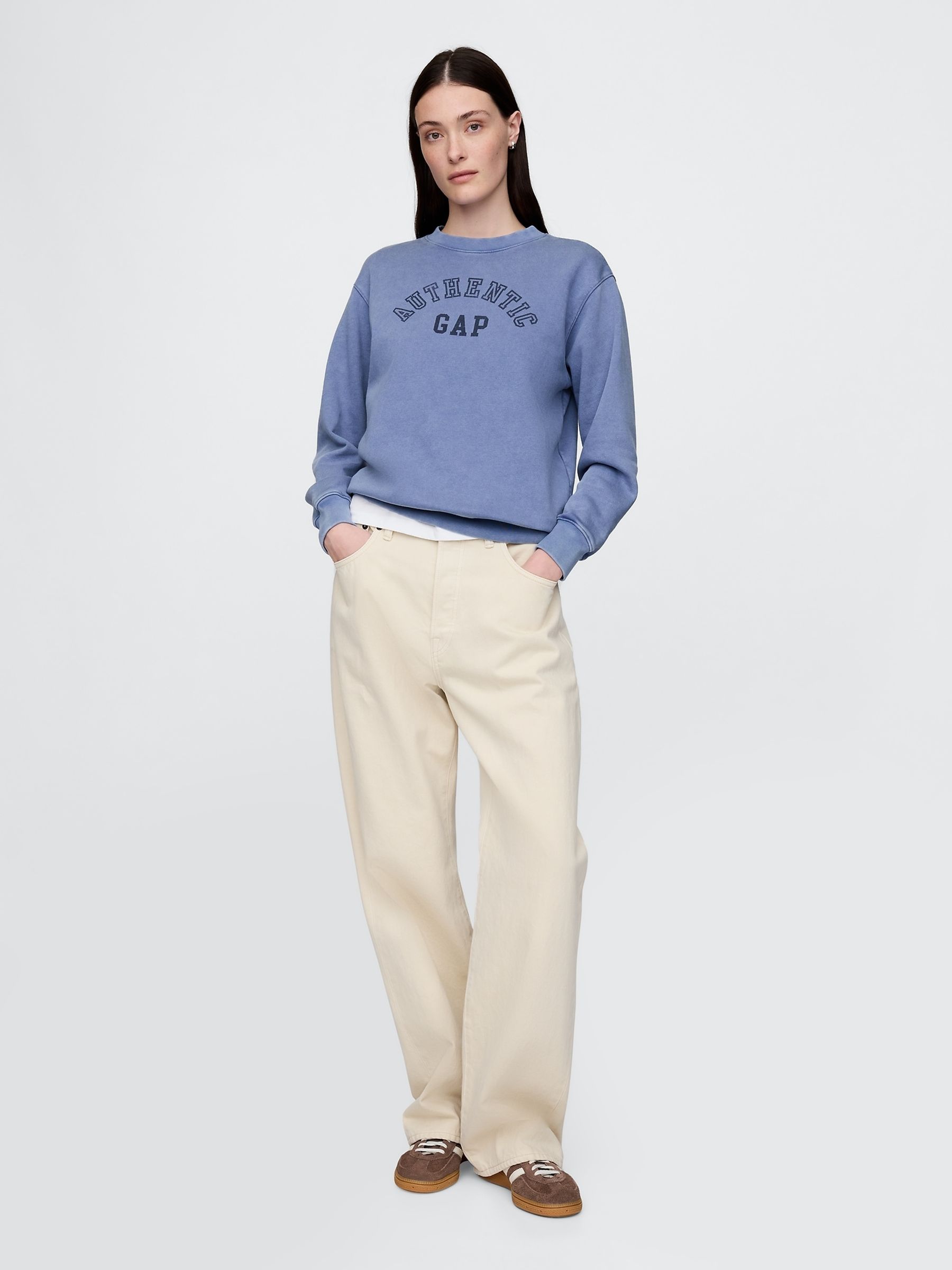 Blue Vintage Soft French Terry Logo Sweatshirt - Image 3 of 5