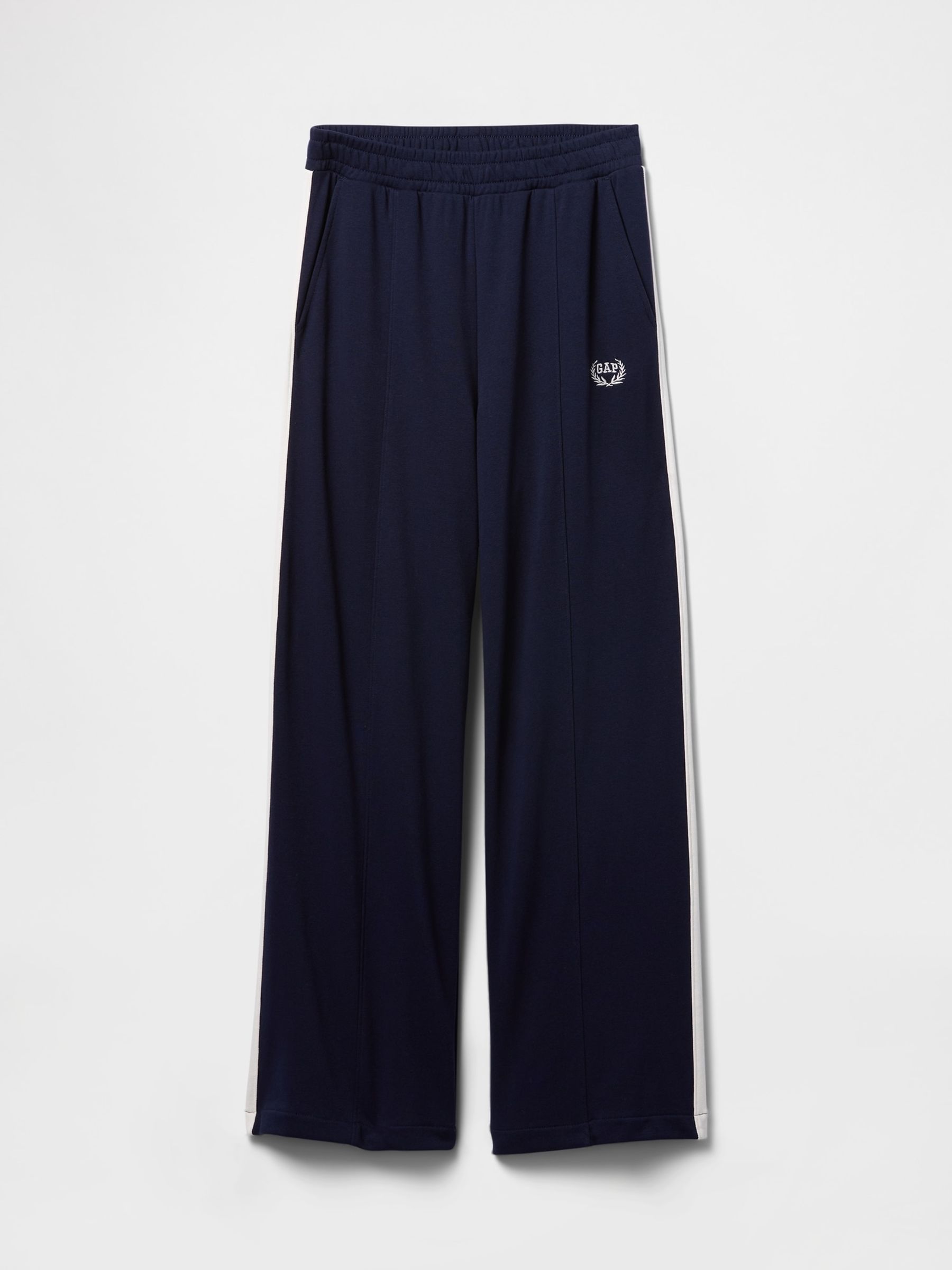 Navy Blue Logo Vintage Fleece-Lined Wide Leg Joggers - Image 4 of 4