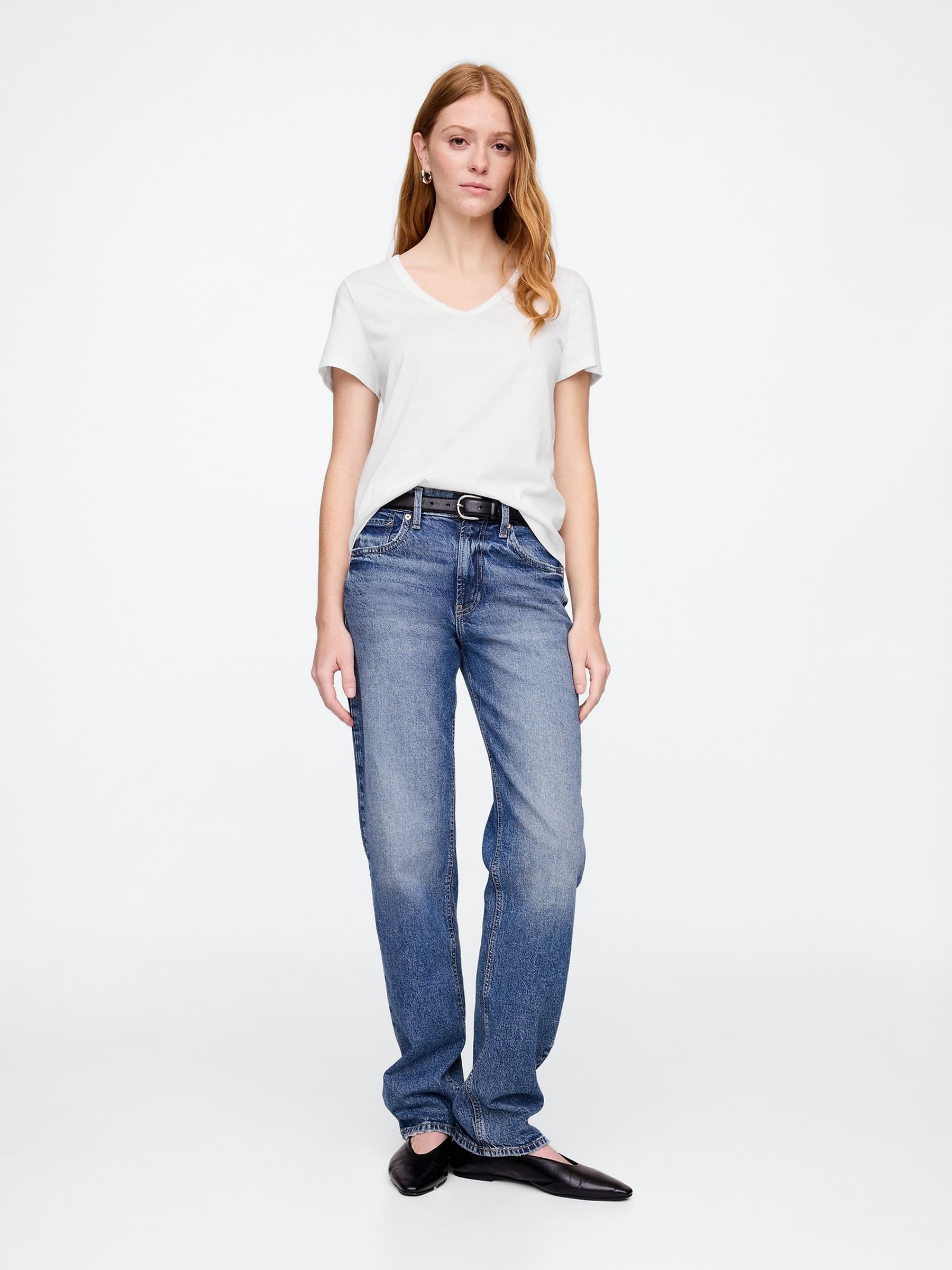 White V-Neck Favourite Cotton Short Sleeve T-Shirt - Image 3 of 5