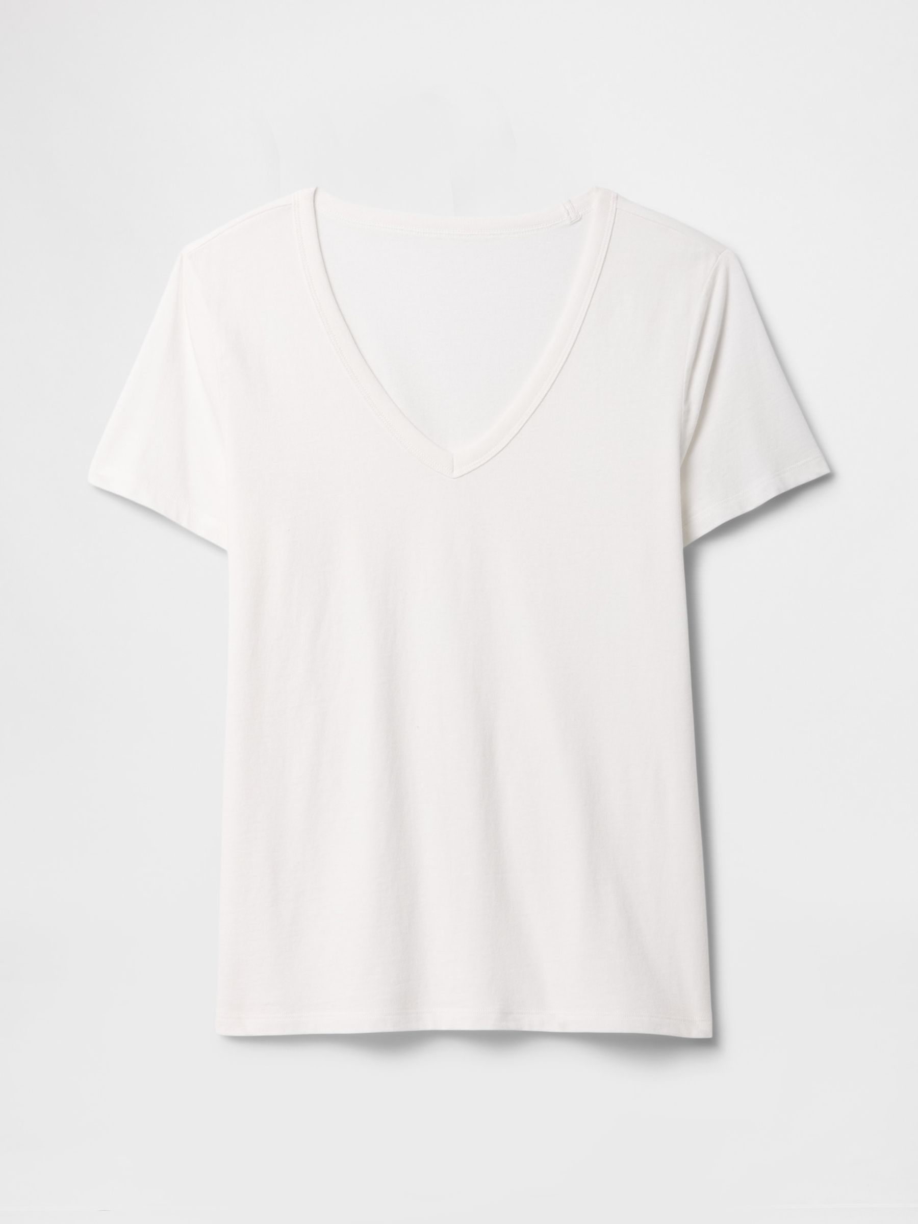 White V-Neck Favourite Cotton Short Sleeve T-Shirt - Image 5 of 5