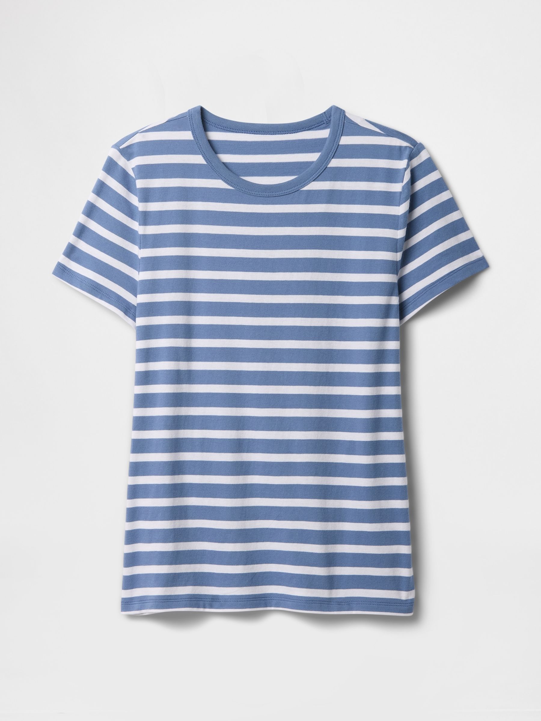 Beige Stripe Crew Neck Favourite Cotton Short Sleeve T-Shirt - Image 4 of 4