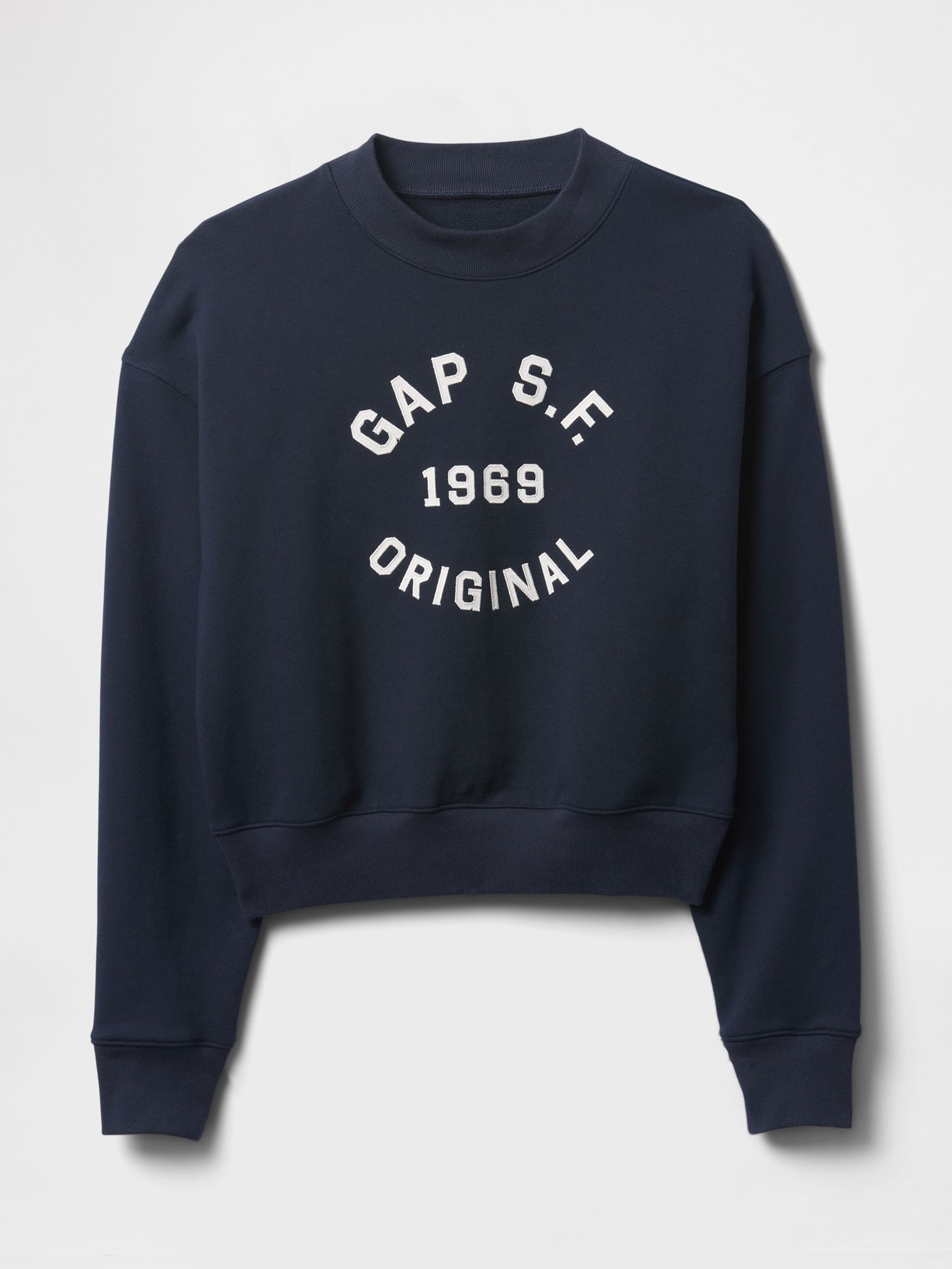 Blue Logo 1969 Crew Neck Cropped Sweatshirt - Image 4 of 4