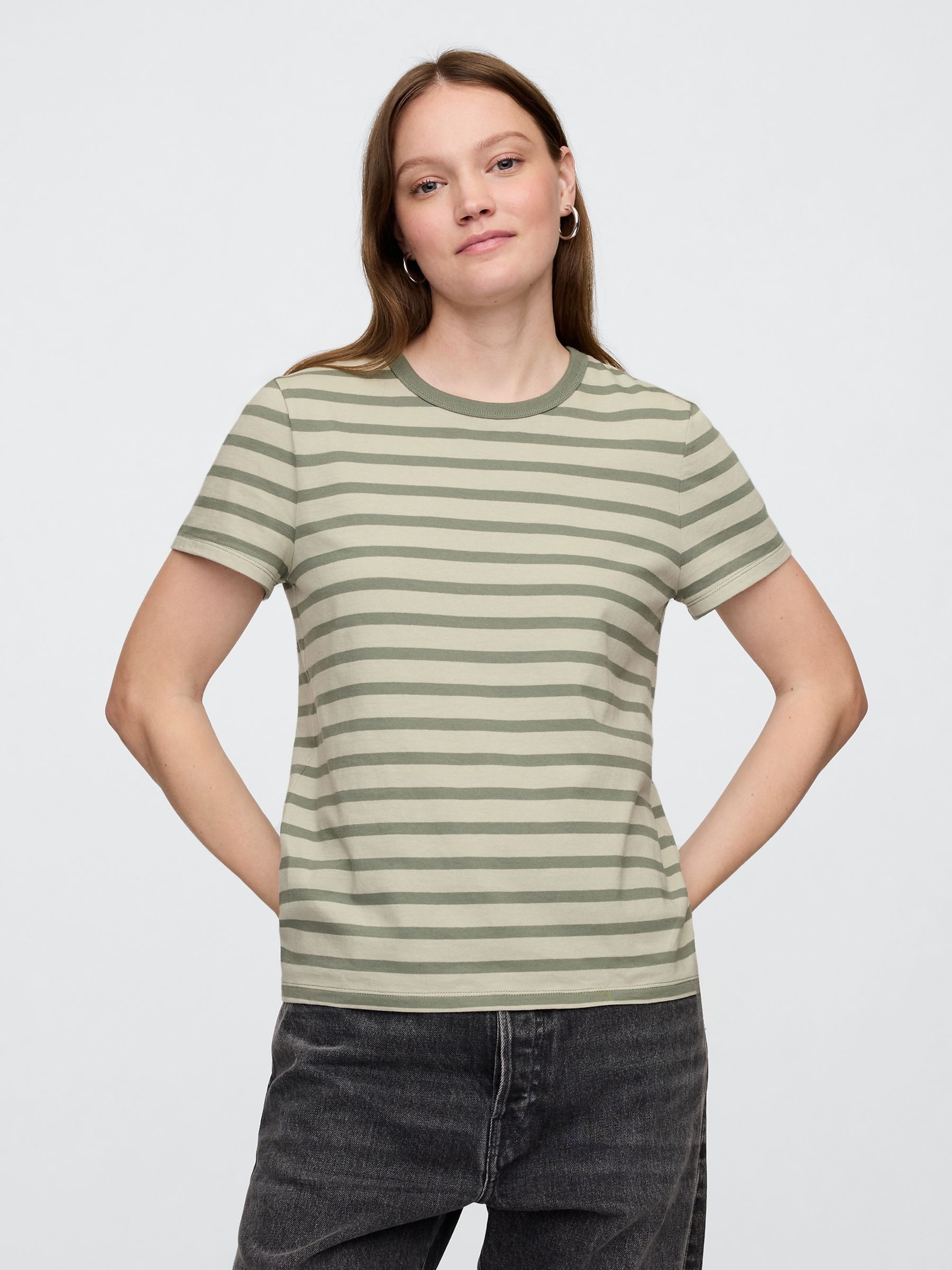 Green Crew Neck Favourite Cotton Short Sleeve T-Shirt - Image 1 of 5