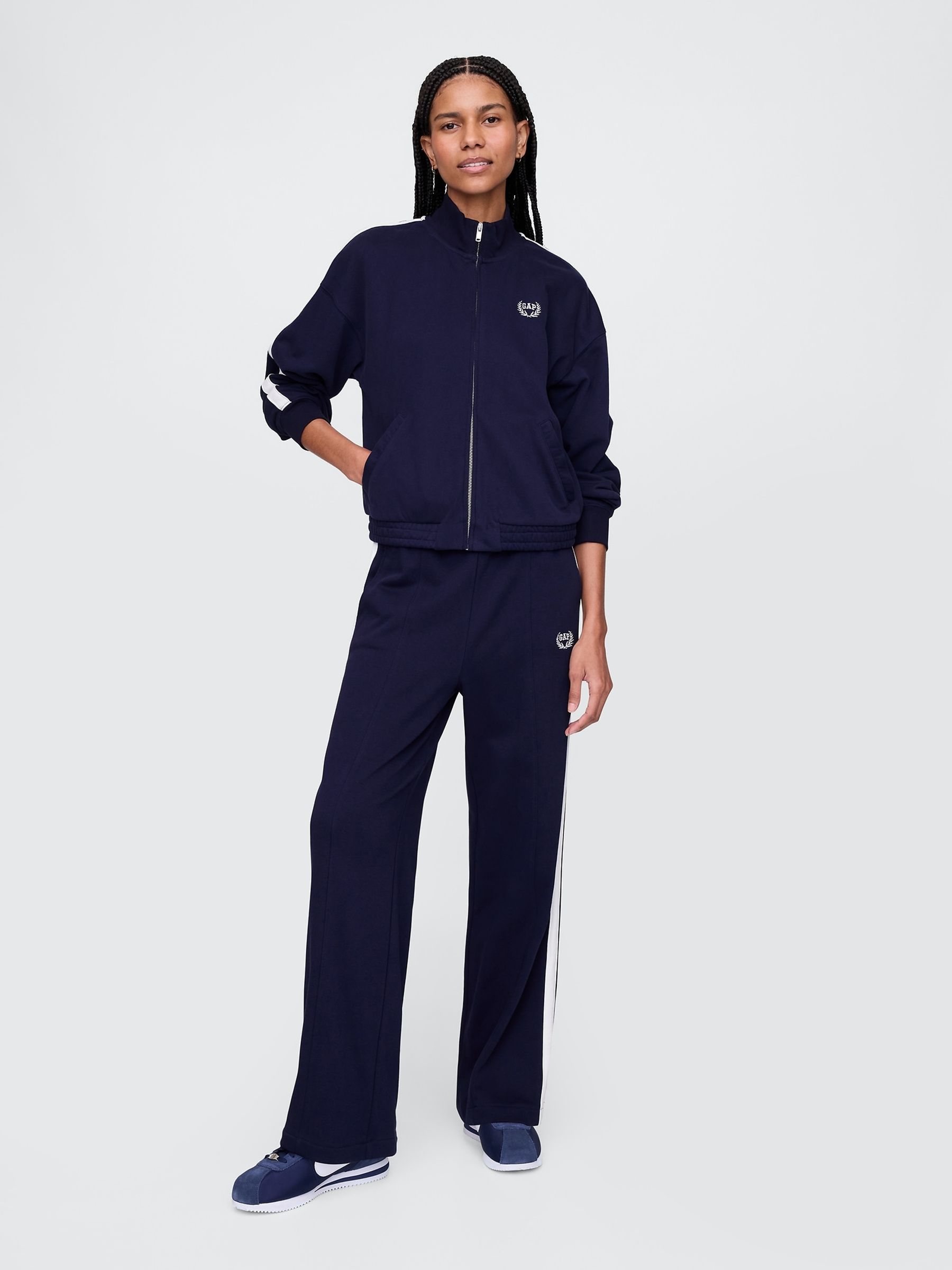 Navy Blue Vintage Soft Logo Track Jacket - Image 2 of 5
