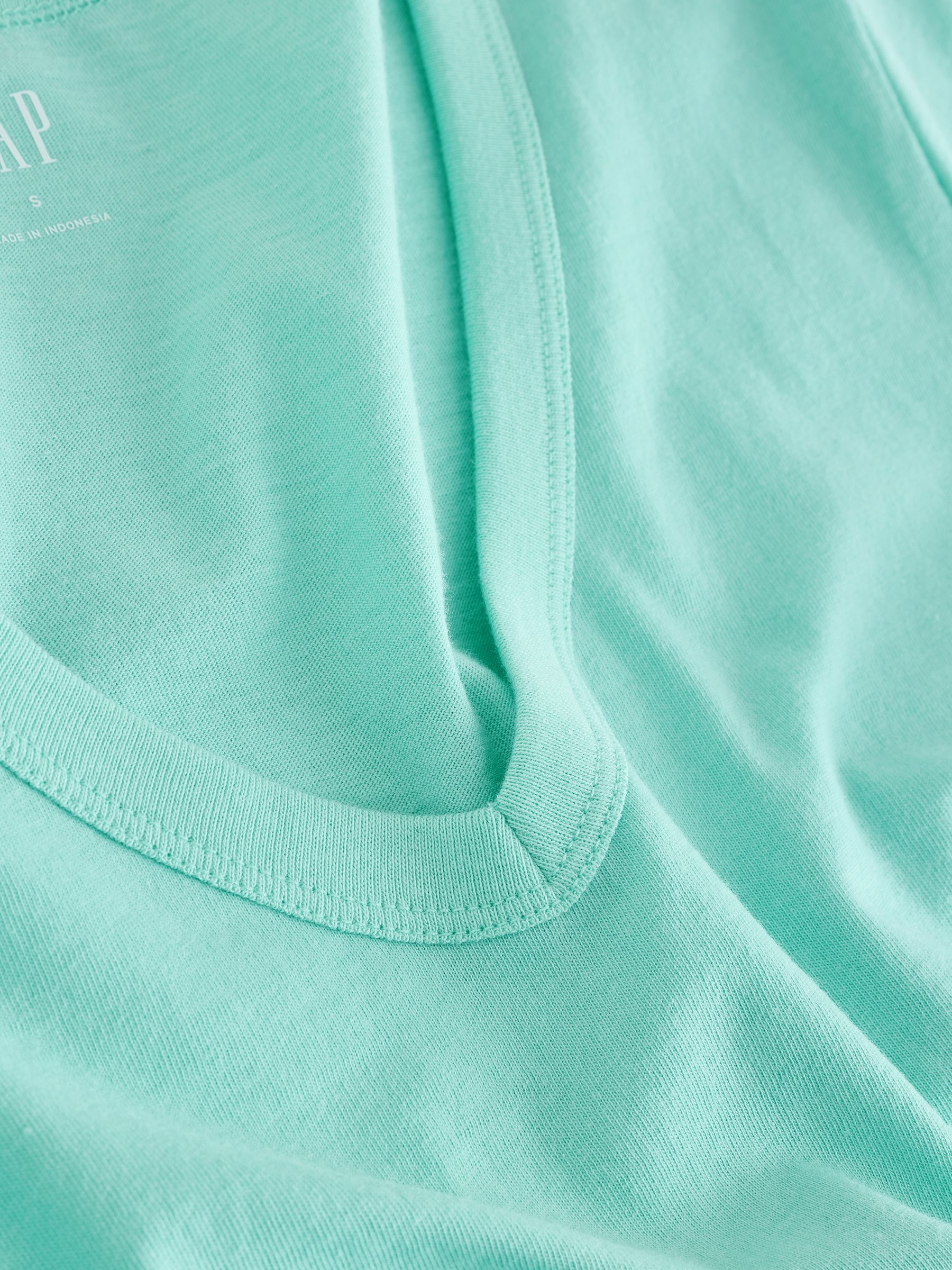 Turqouis Blue V-Neck Favourite Cotton Short Sleeve T-Shirt - Image 4 of 4