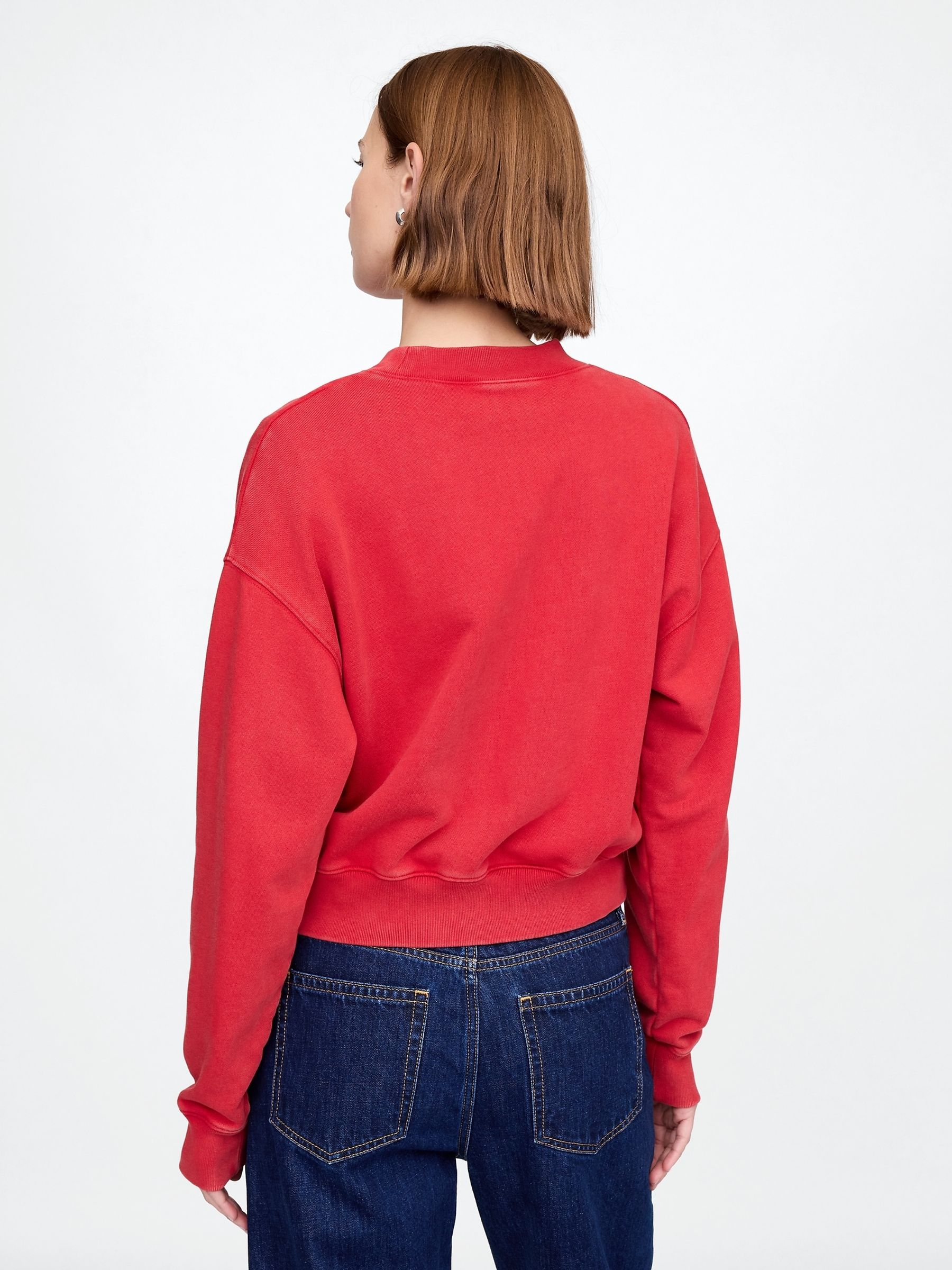 Red Logo 1969 Crew Neck Cropped Sweatshirt - Image 2 of 4