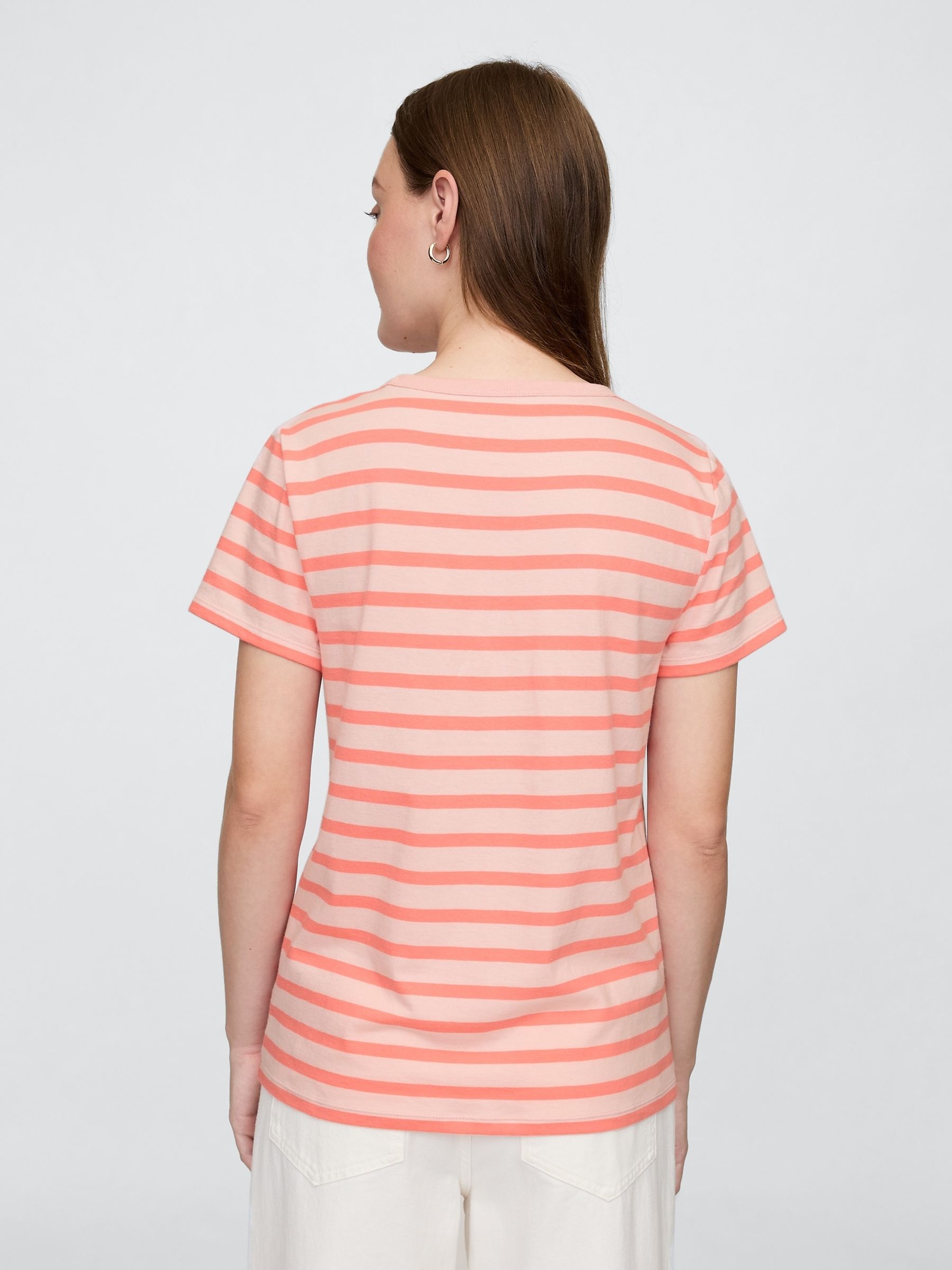 Pink V-Neck Favourite Cotton Short Sleeve T-Shirt - Image 2 of 5