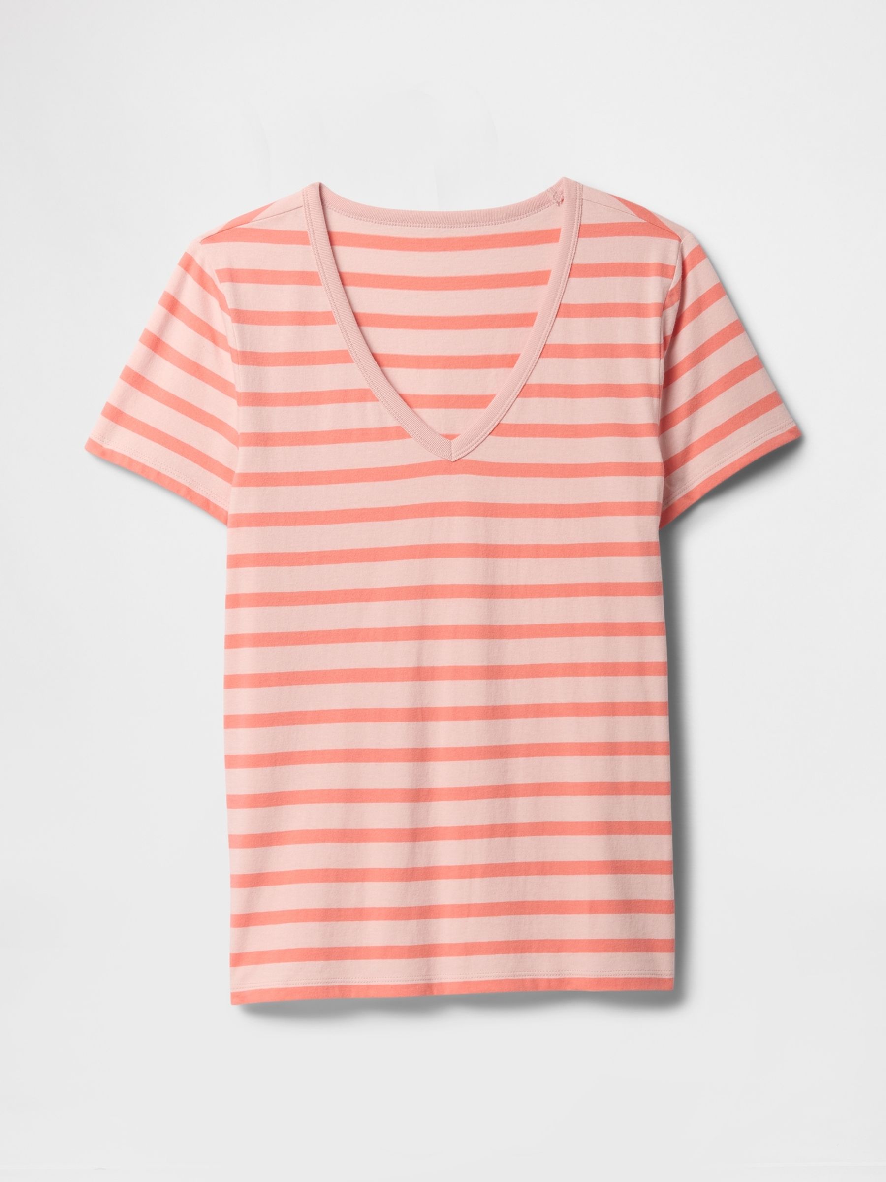 Pink V-Neck Favourite Cotton Short Sleeve T-Shirt - Image 5 of 5