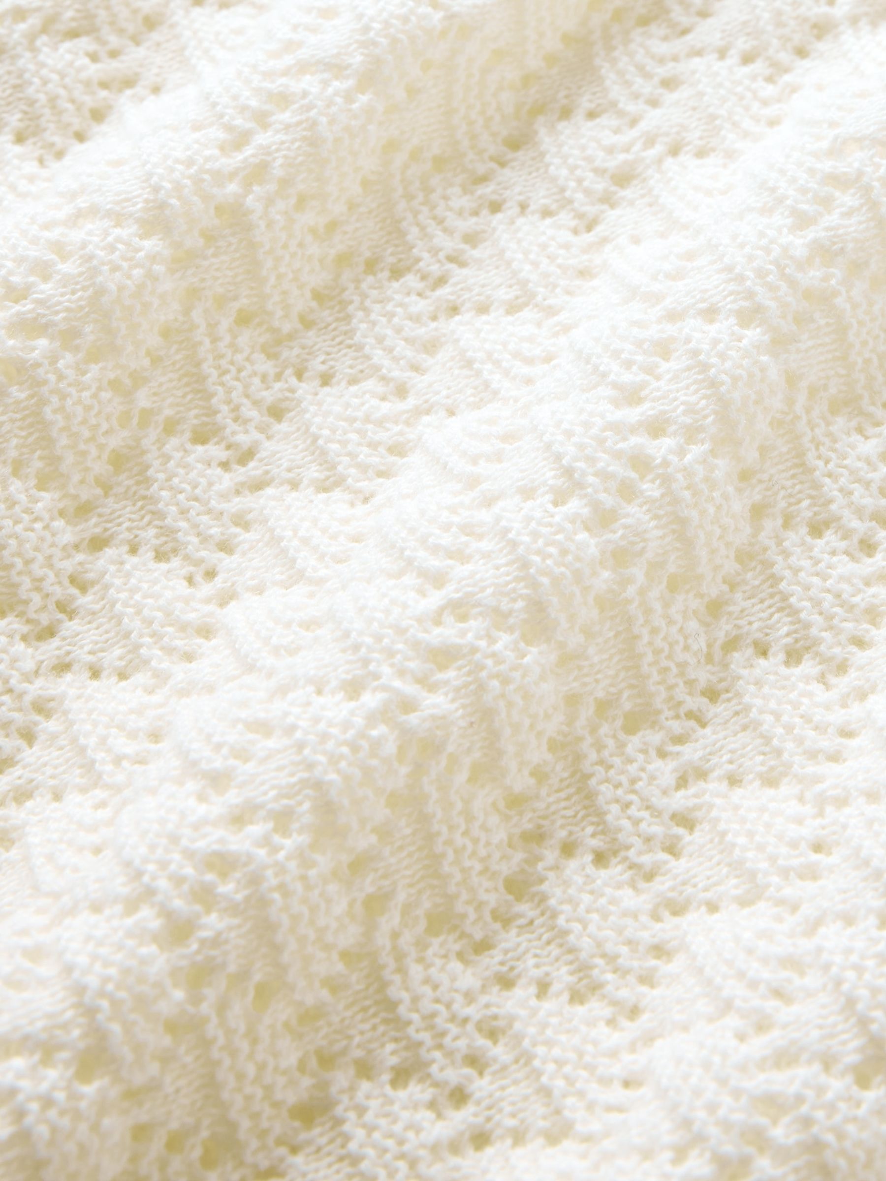 Beige Linen-Blend Pointelle Henley Top - Image 5 of 5