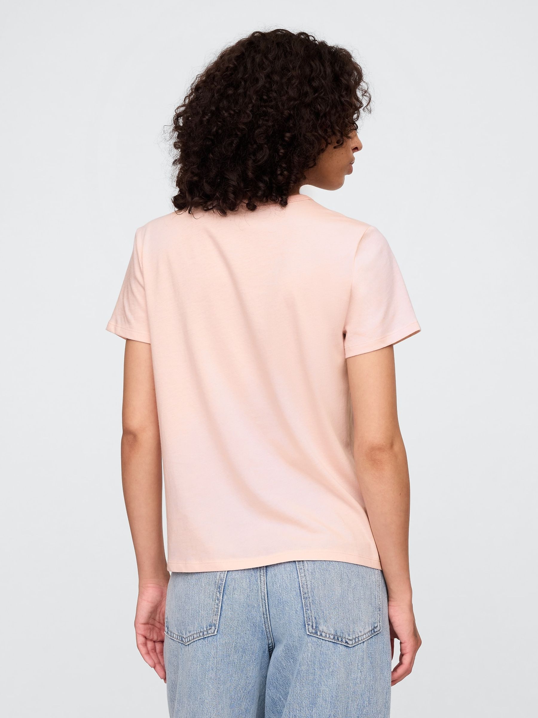 Light Pink Crew Neck Favourite Cotton Short Sleeve T-Shirt - Image 2 of 4