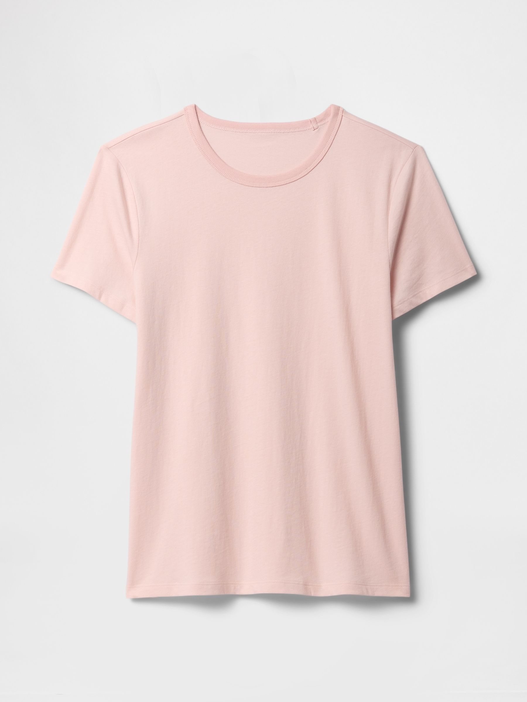 Light Pink Crew Neck Favourite Cotton Short Sleeve T-Shirt - Image 4 of 4