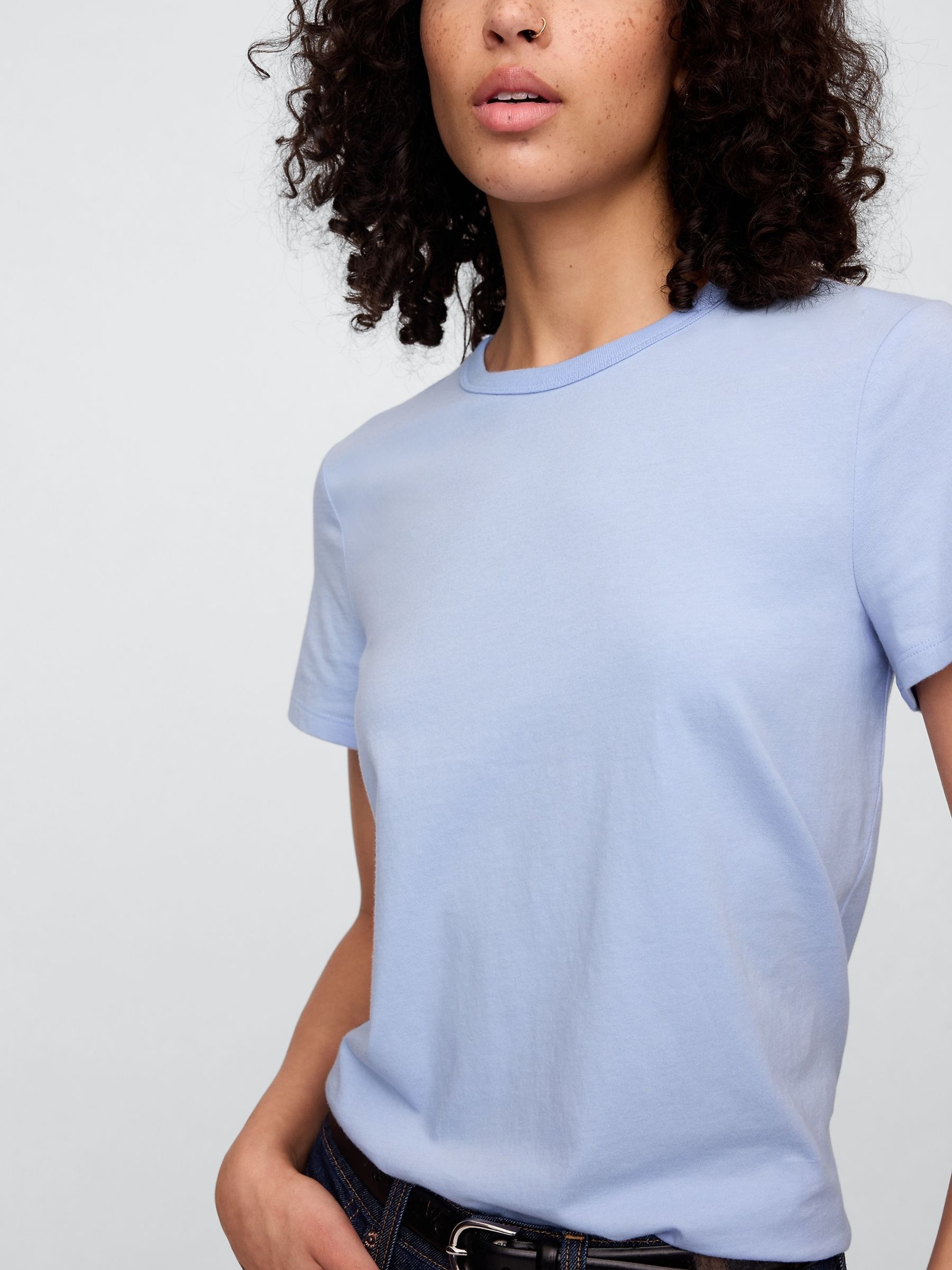 Blue Crew Neck Favourite Cotton Short Sleeve T-Shirt - Image 4 of 5