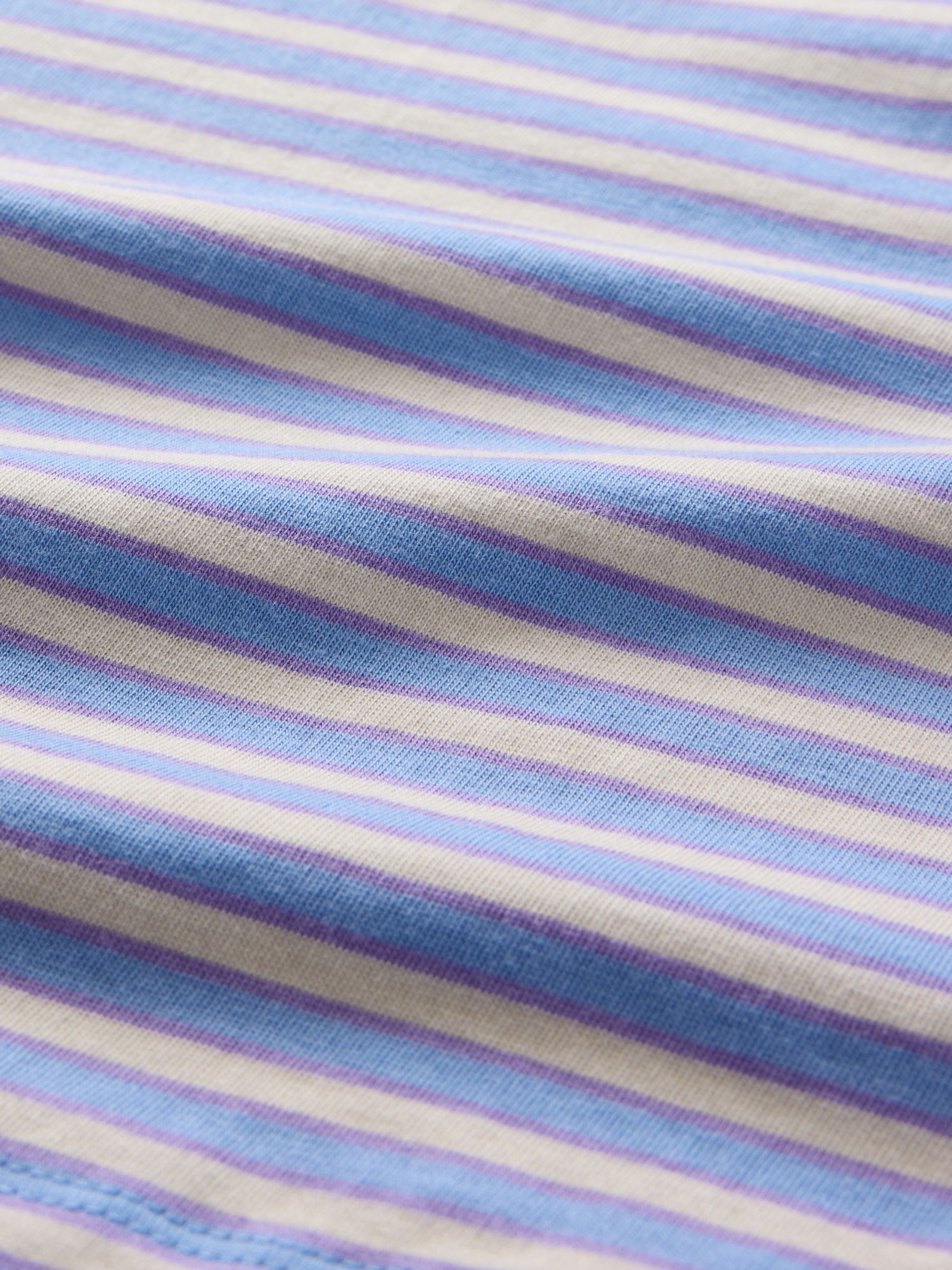 Blue & White Cotton VintageSoft Cropped Striped T-Shirt - Image 5 of 5
