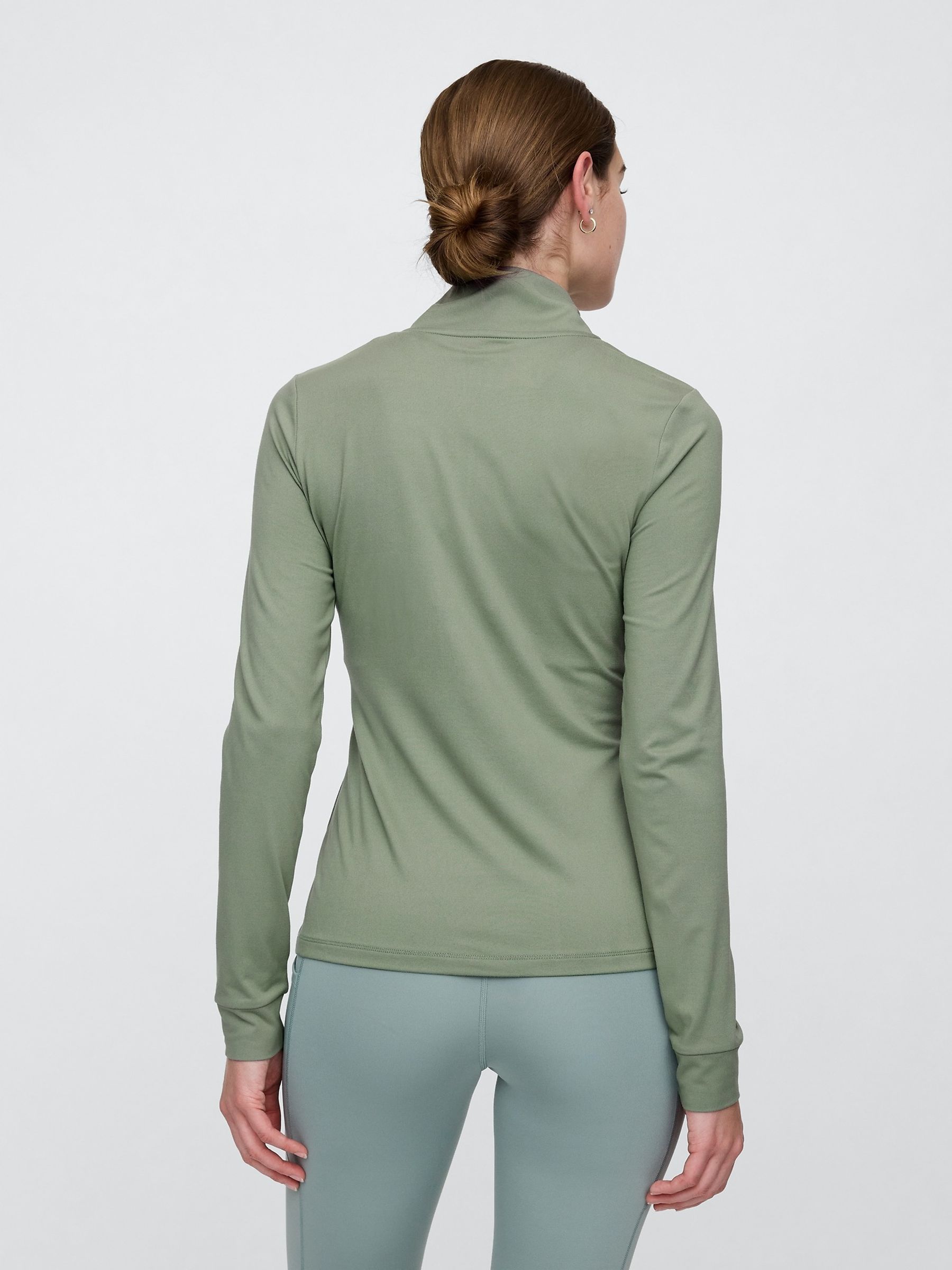 Green Quarter Zip Long Sleeve Jacket - Image 2 of 5