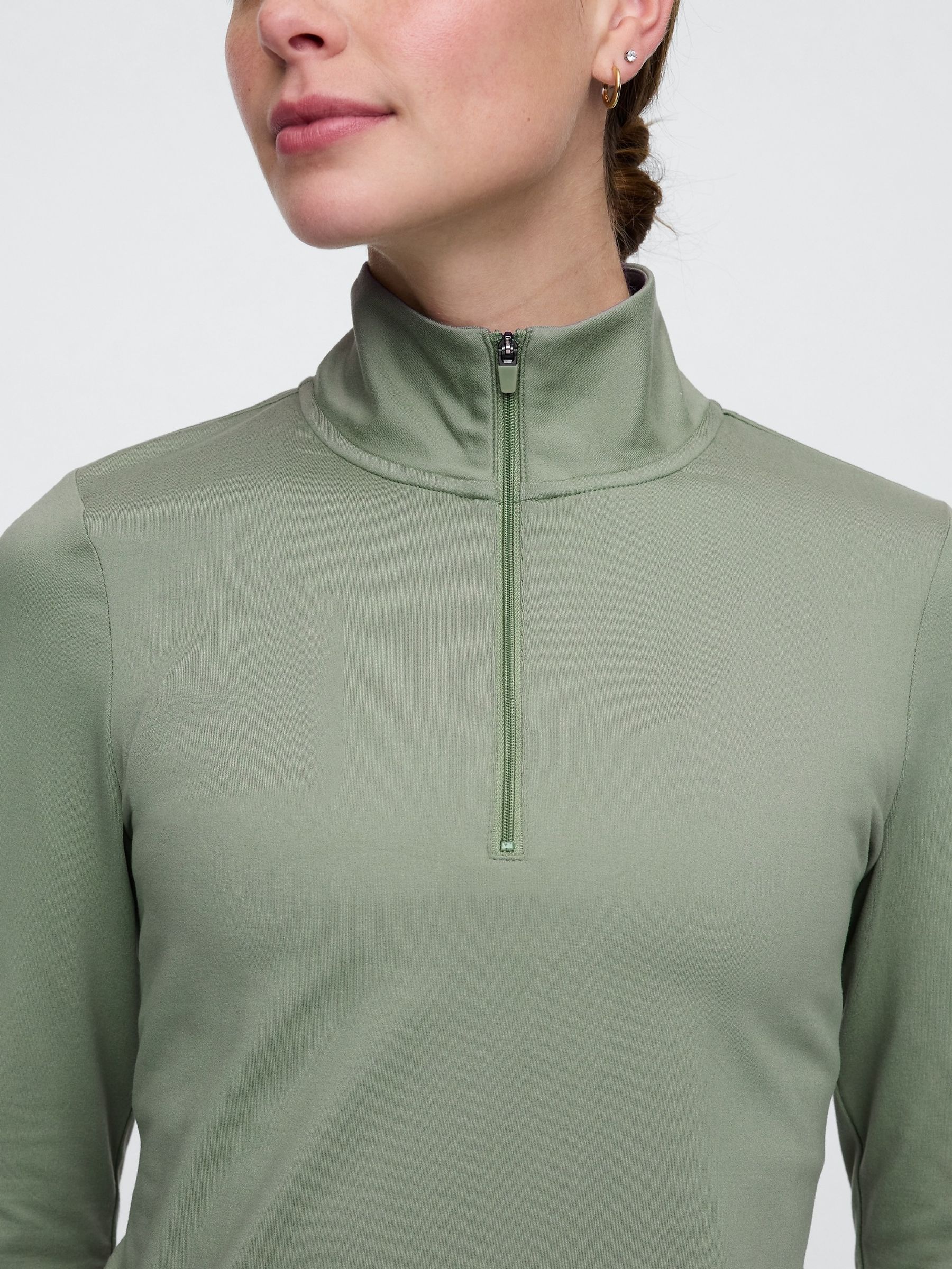 Green Quarter Zip Long Sleeve Jacket - Image 4 of 5