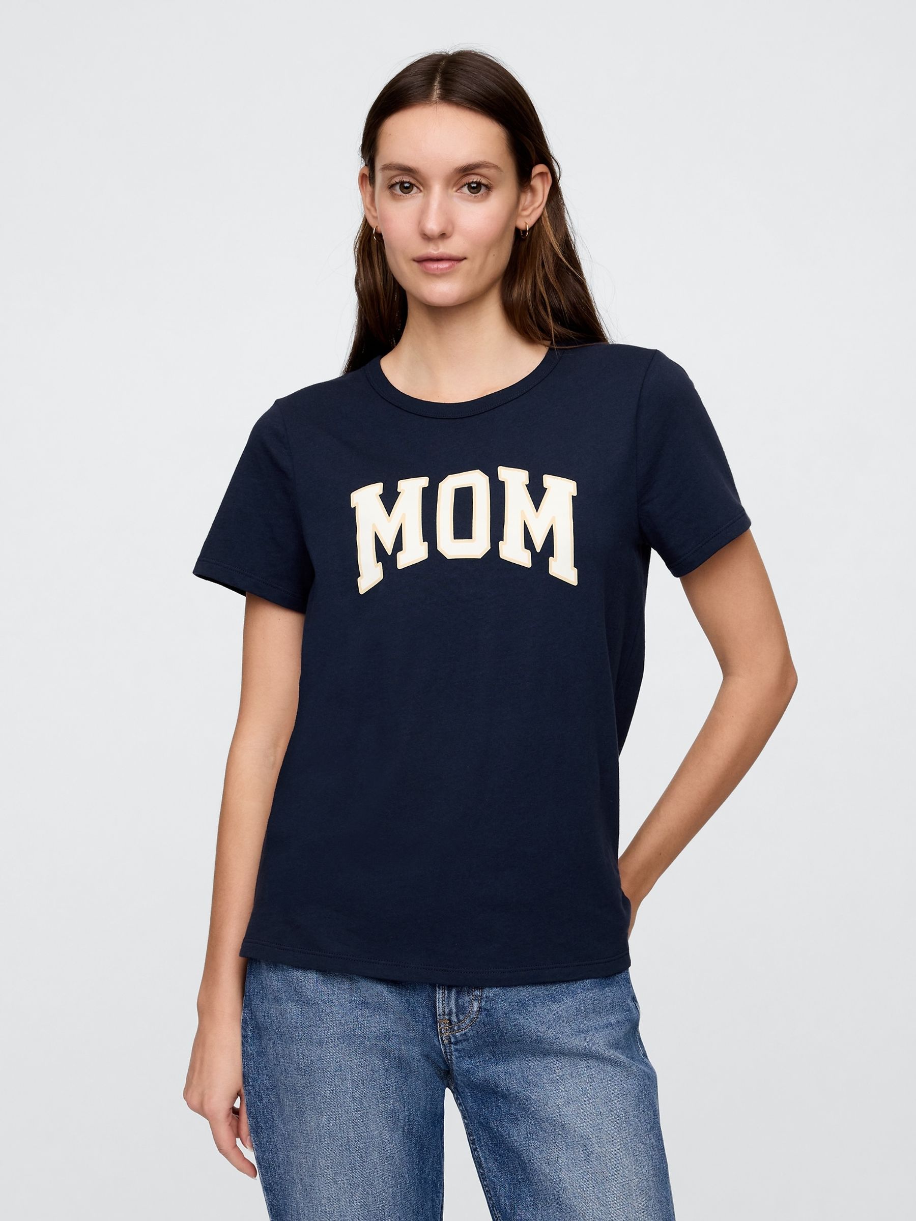 Navy Blue Vintage Mom Logo T-Shirt - Image 1 of 5