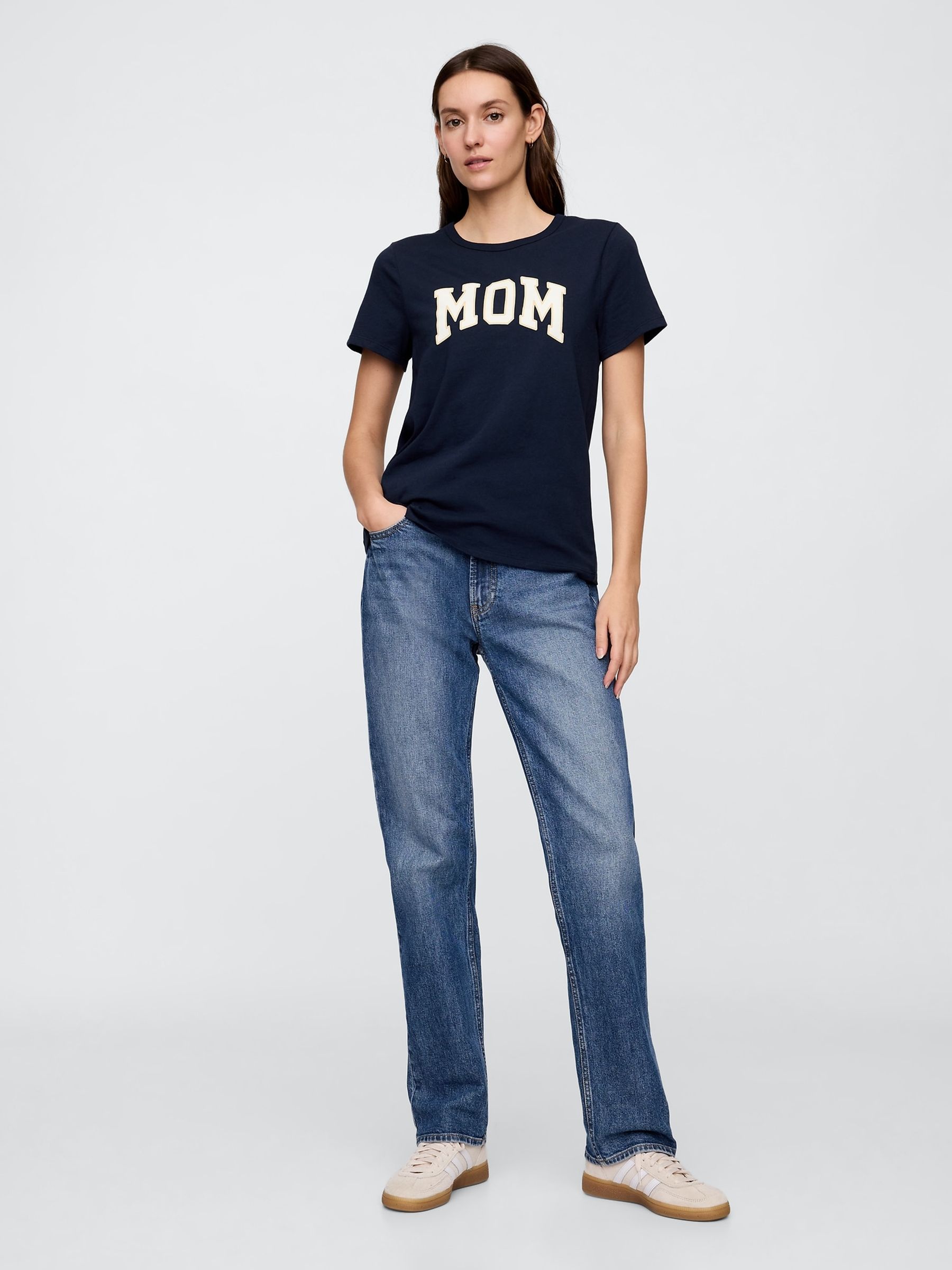 Navy Blue Vintage Mom Logo T-Shirt - Image 3 of 5