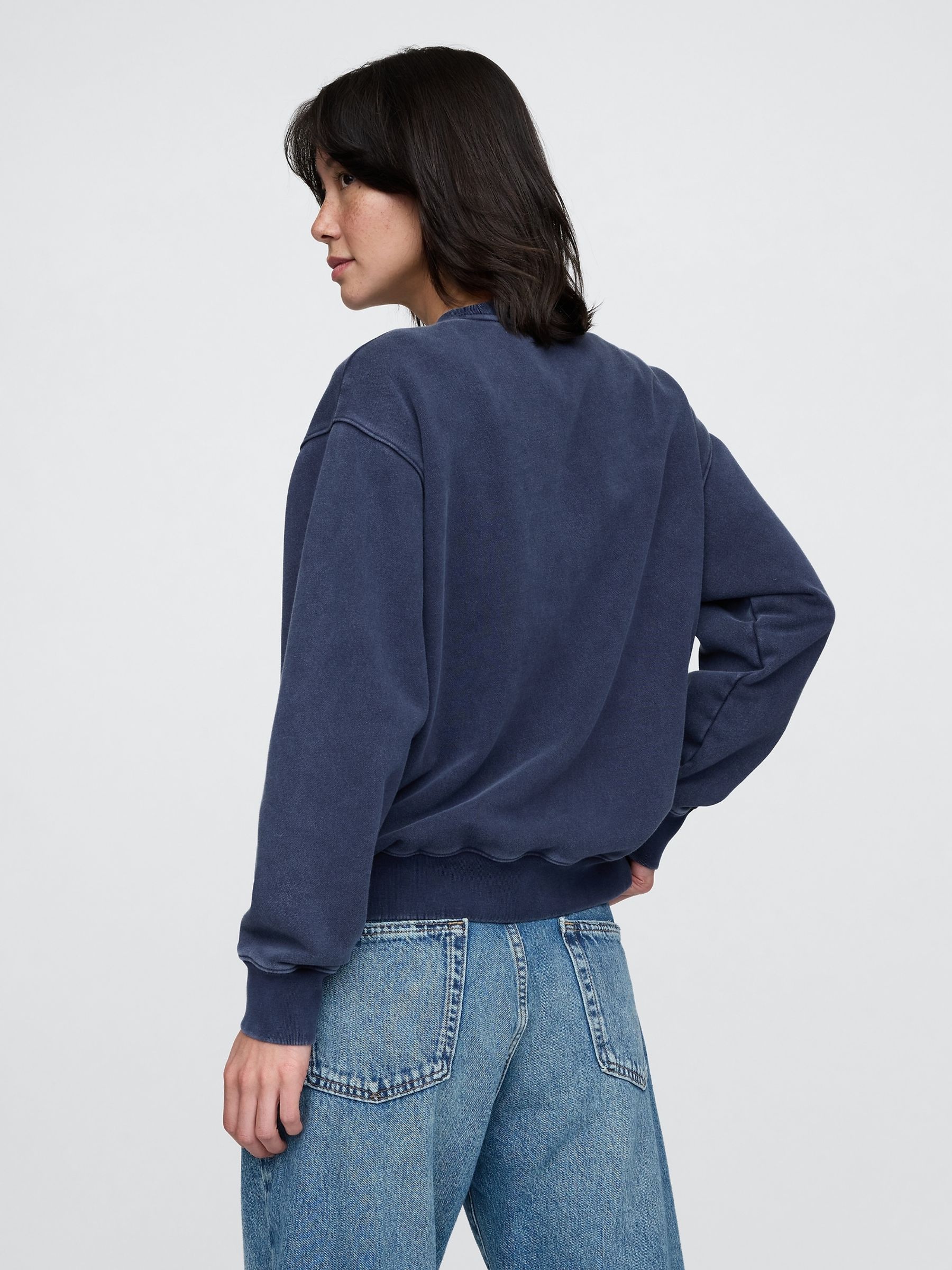 Navy Blue Vintage Soft French Terry Logo Sweatshirt - Image 2 of 5