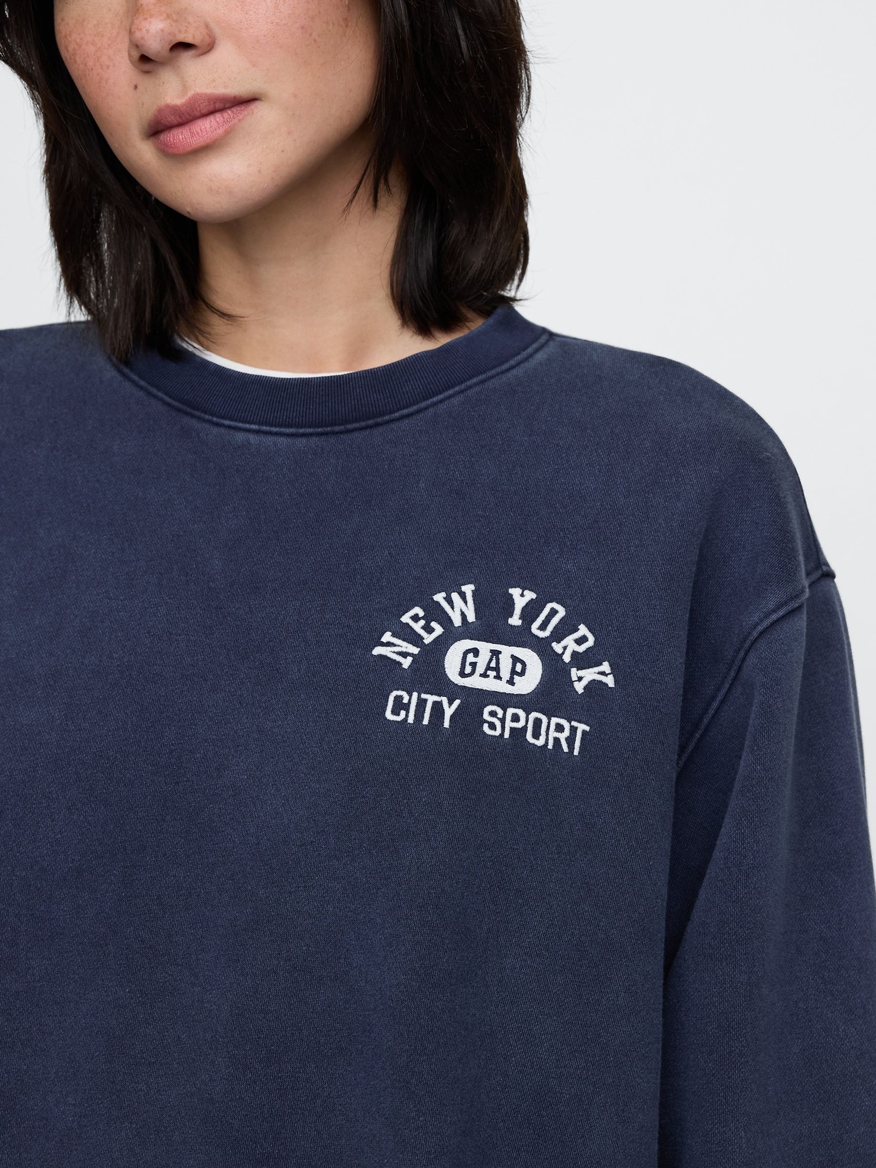 Navy Blue Vintage Soft French Terry Logo Sweatshirt - Image 4 of 5