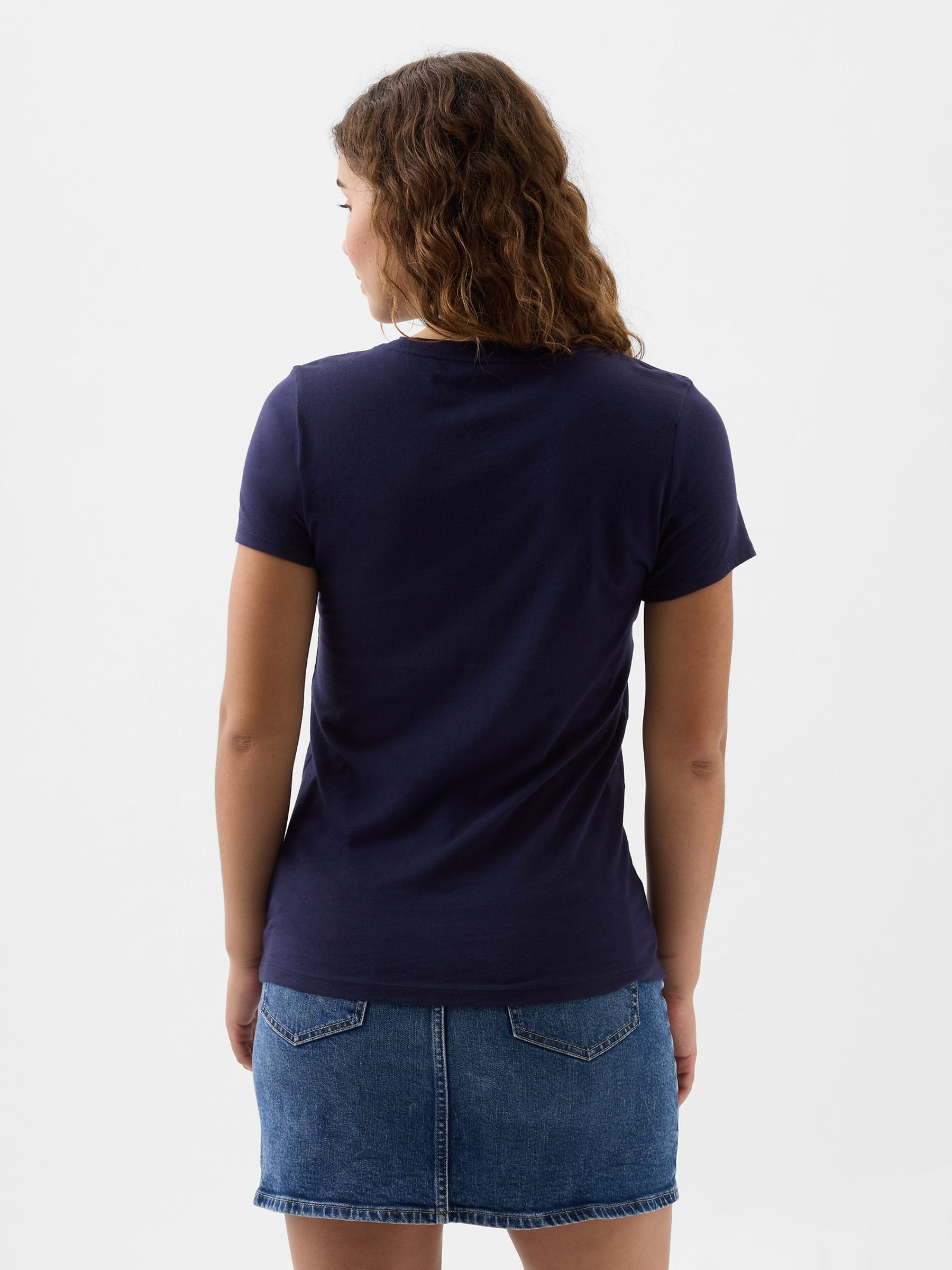 Navy/Blue Vintage Logo Short Sleeve T-Shirt - Image 2 of 4