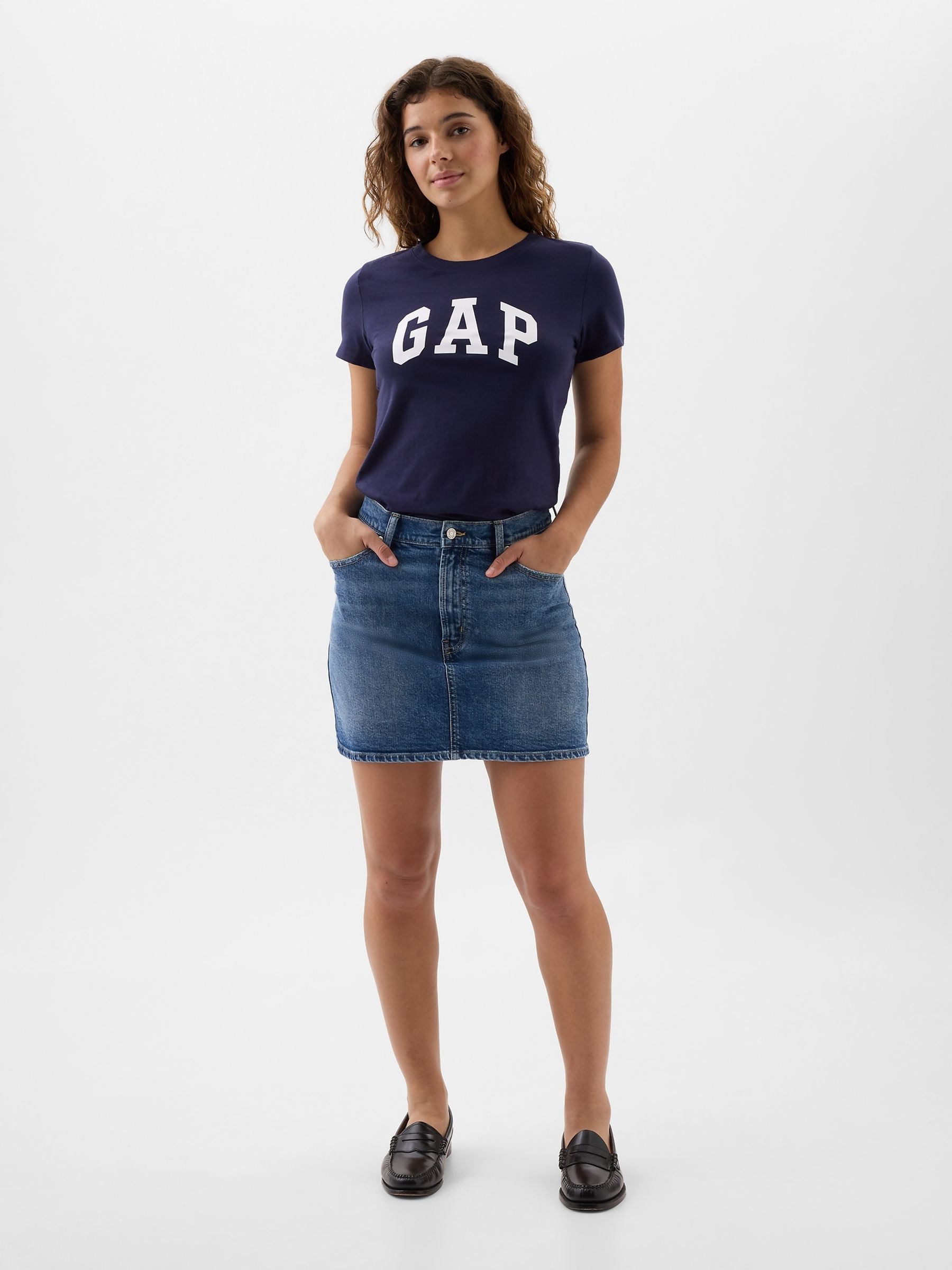 Navy/Blue Vintage Logo Short Sleeve T-Shirt - Image 3 of 4
