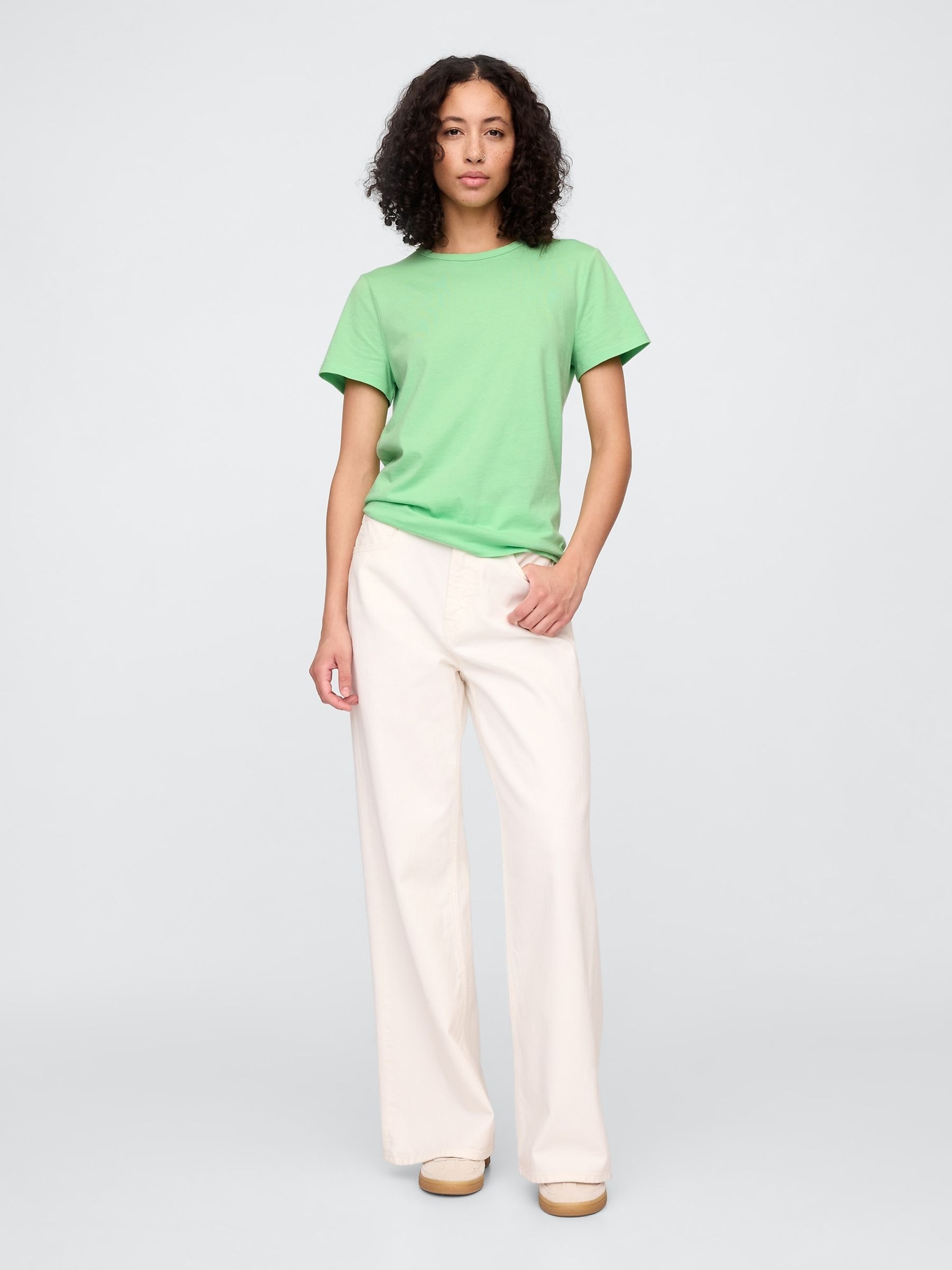 Green Crew Neck Favourite Cotton Short Sleeve T-Shirt - Image 3 of 5