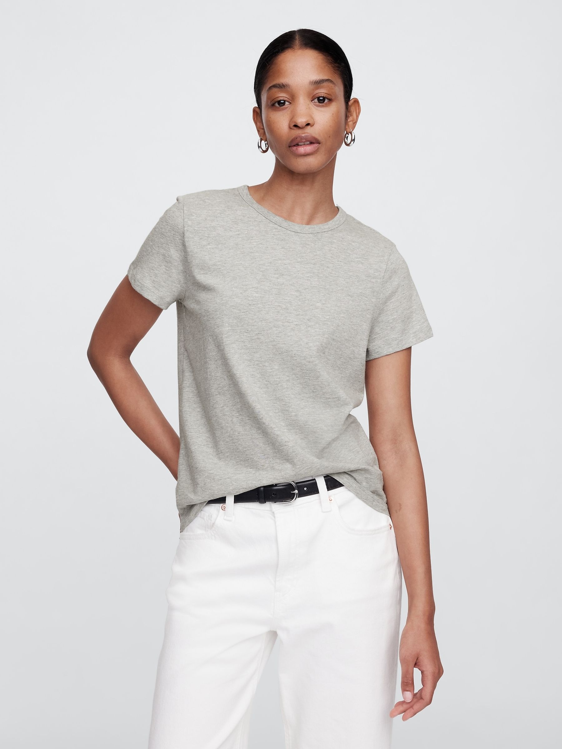 Grey Crew Neck Favourite Cotton Short Sleeve T-Shirt - Image 1 of 8
