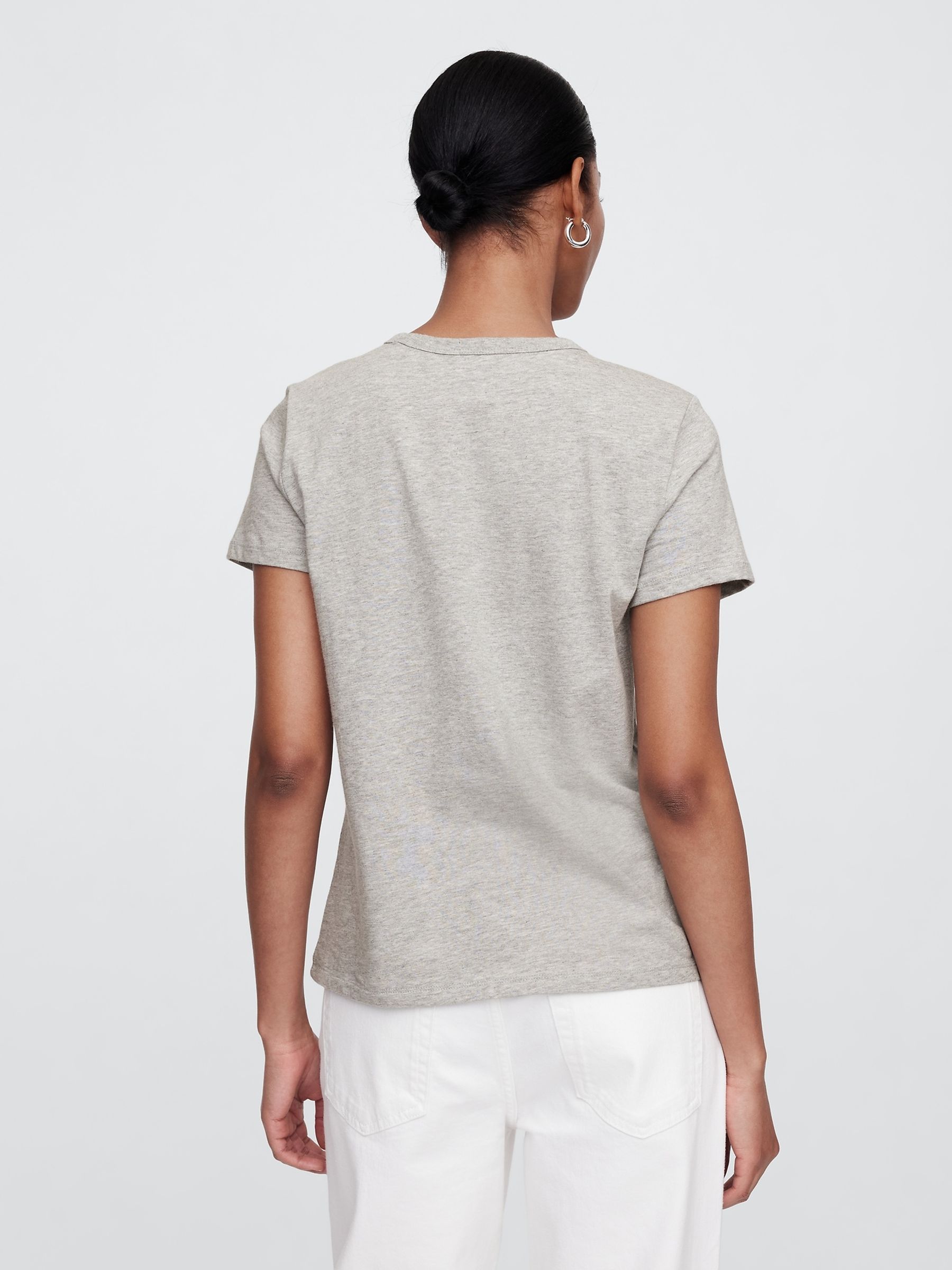 Grey Crew Neck Favourite Cotton Short Sleeve T-Shirt - Image 2 of 8
