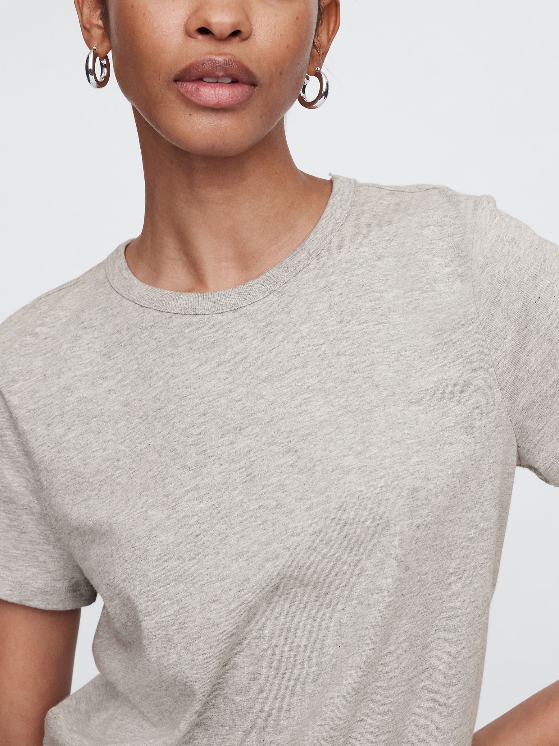 Grey Crew Neck Favourite Cotton Short Sleeve T-Shirt - Image 4 of 8