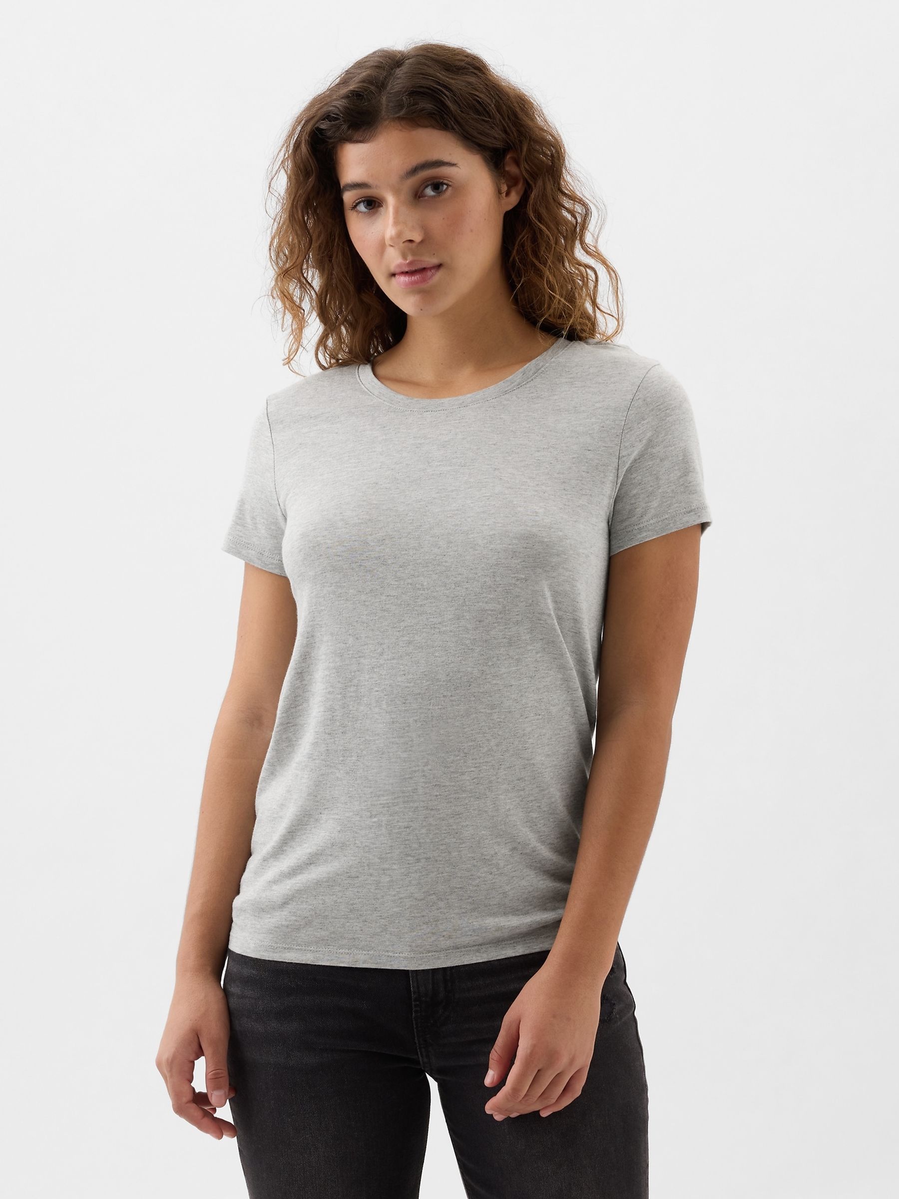 Grey Crew Neck Favourite Cotton Short Sleeve T-Shirt - Image 5 of 8