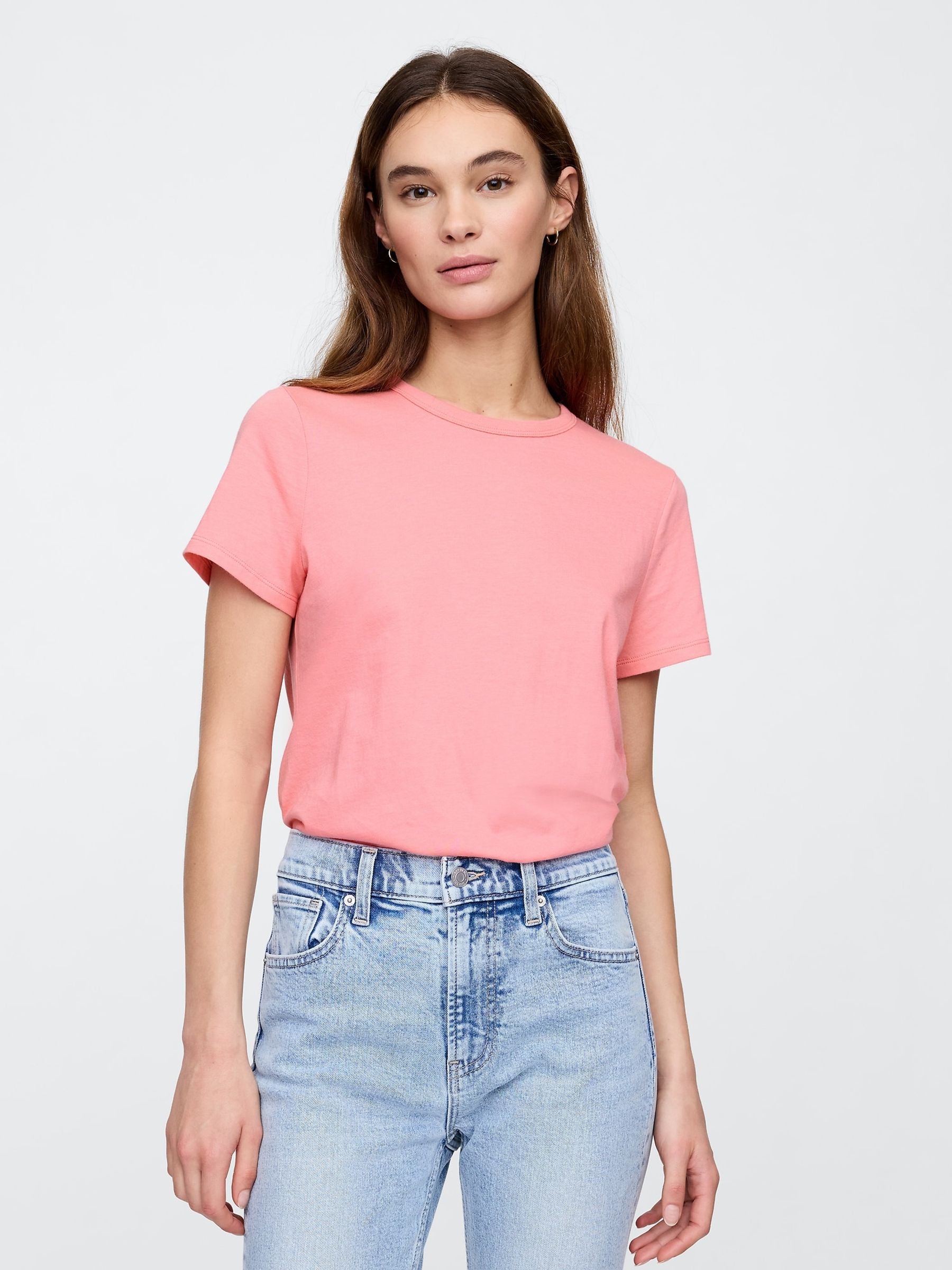Pink Crew Neck Favourite Cotton Short Sleeve T-Shirt - Image 1 of 5