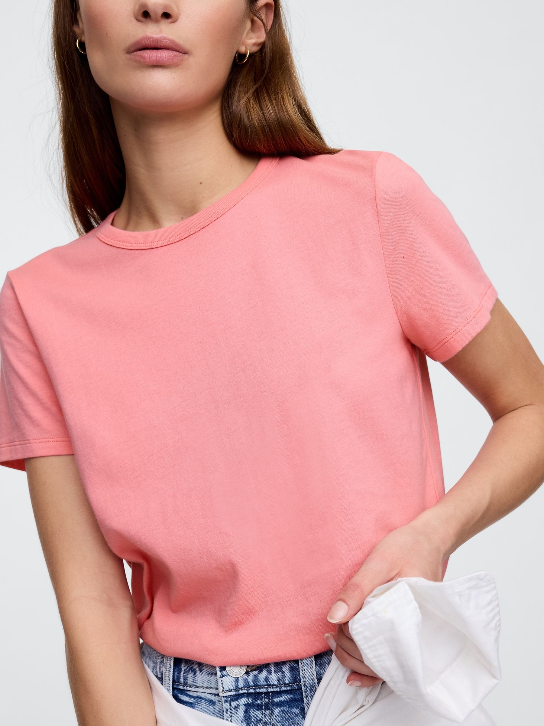Pink Crew Neck Favourite Cotton Short Sleeve T-Shirt - Image 4 of 5