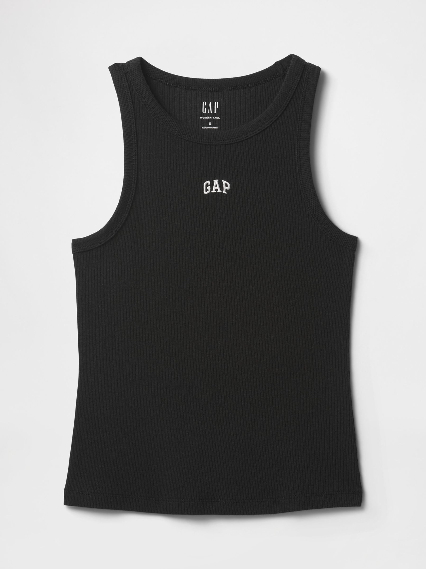 Black Modern Rib Logo Halter Top - Image 4 of 4