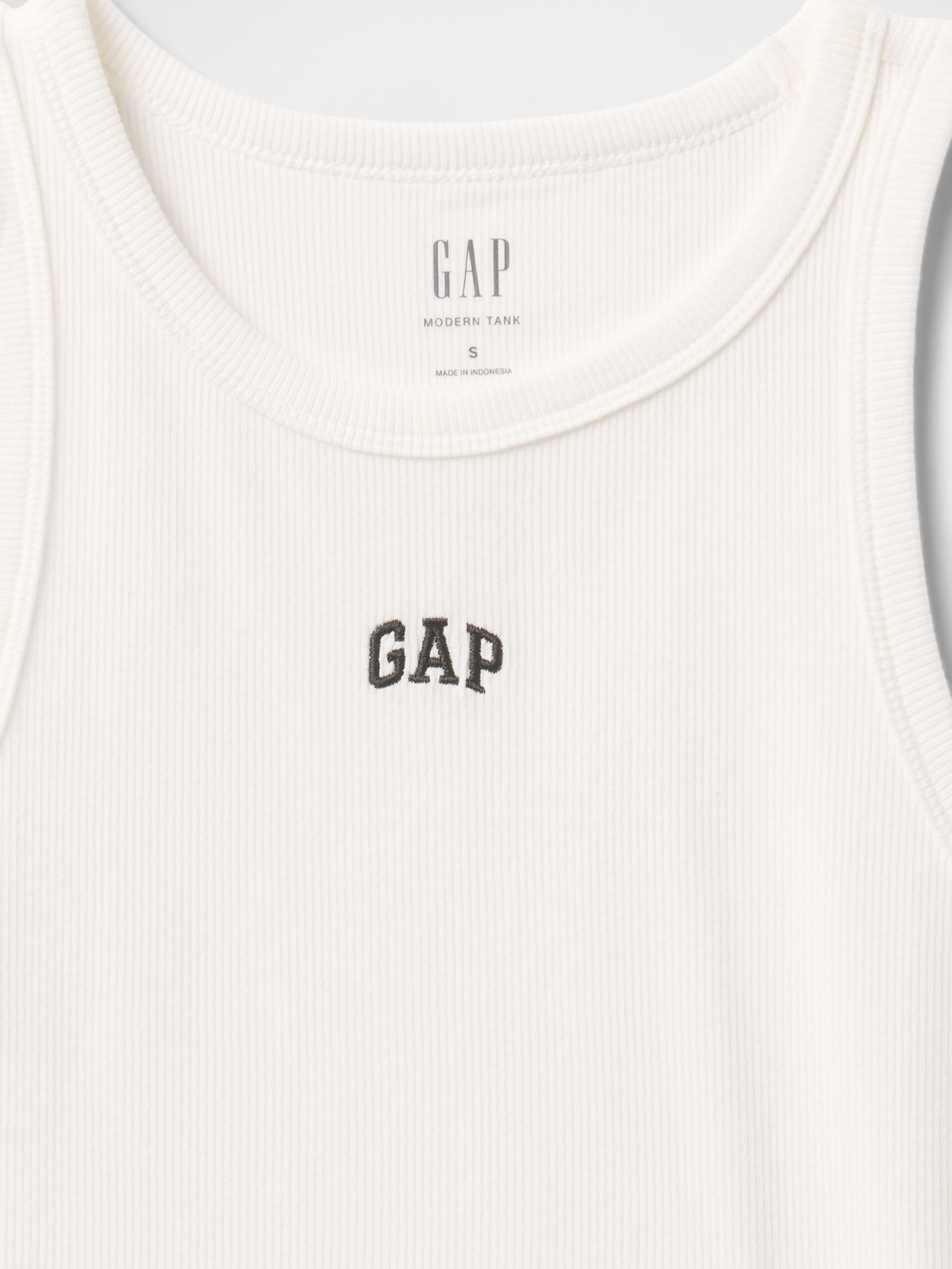 White Modern Rib Logo Halter Top - Image 4 of 4