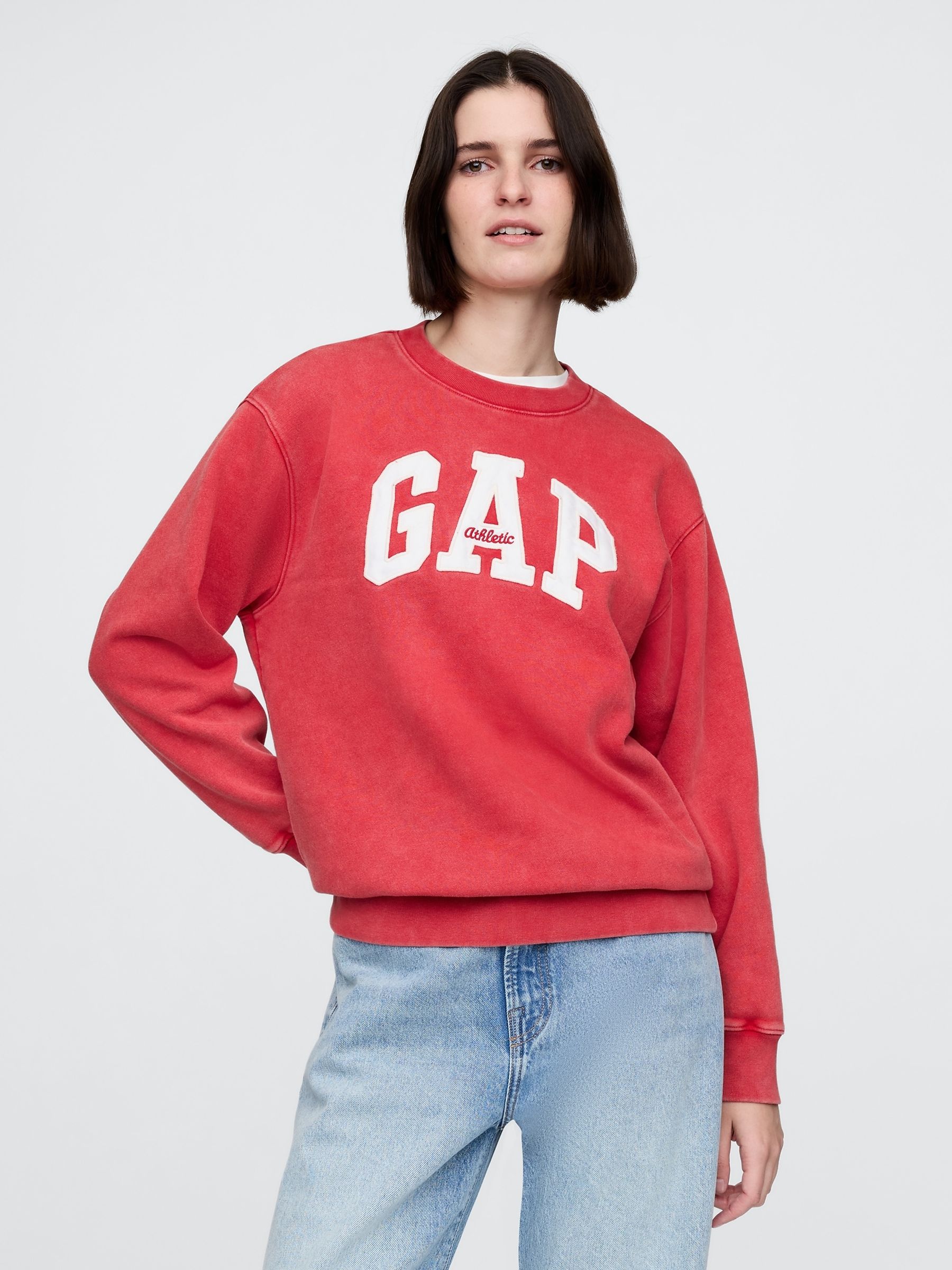 Red Vintage Soft French Terry Logo Sweatshirt - Image 1 of 5