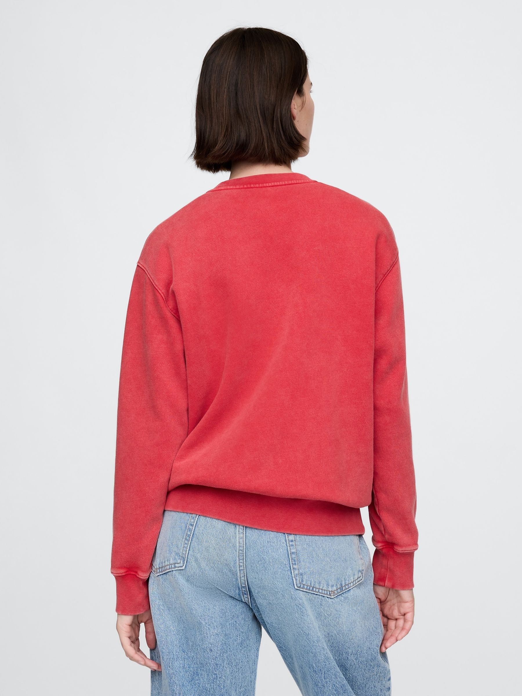 Red Vintage Soft French Terry Logo Sweatshirt - Image 2 of 5