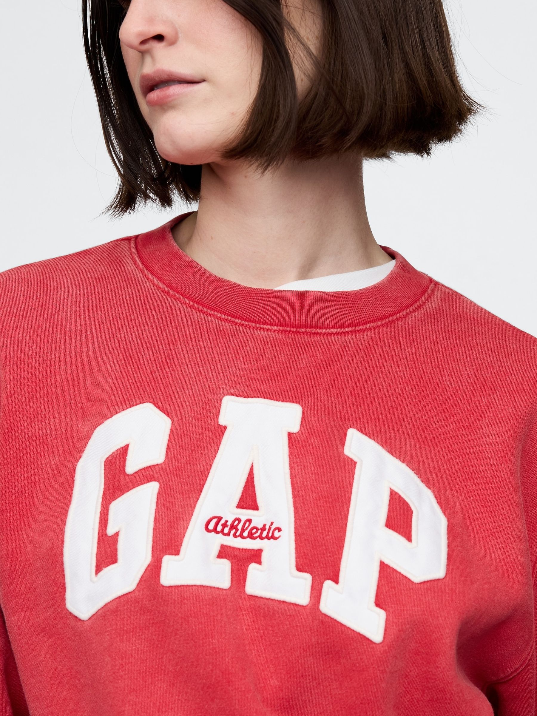 Red Vintage Soft French Terry Logo Sweatshirt - Image 4 of 5