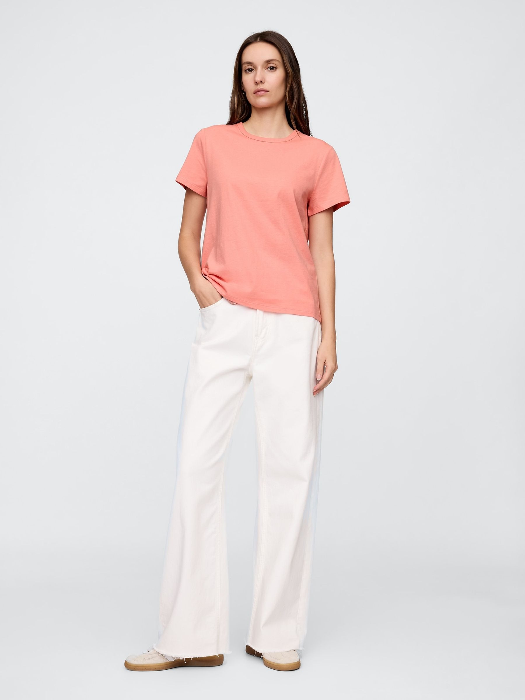 Orange Crew Neck Favourite Cotton Short Sleeve T-Shirt - Image 3 of 4