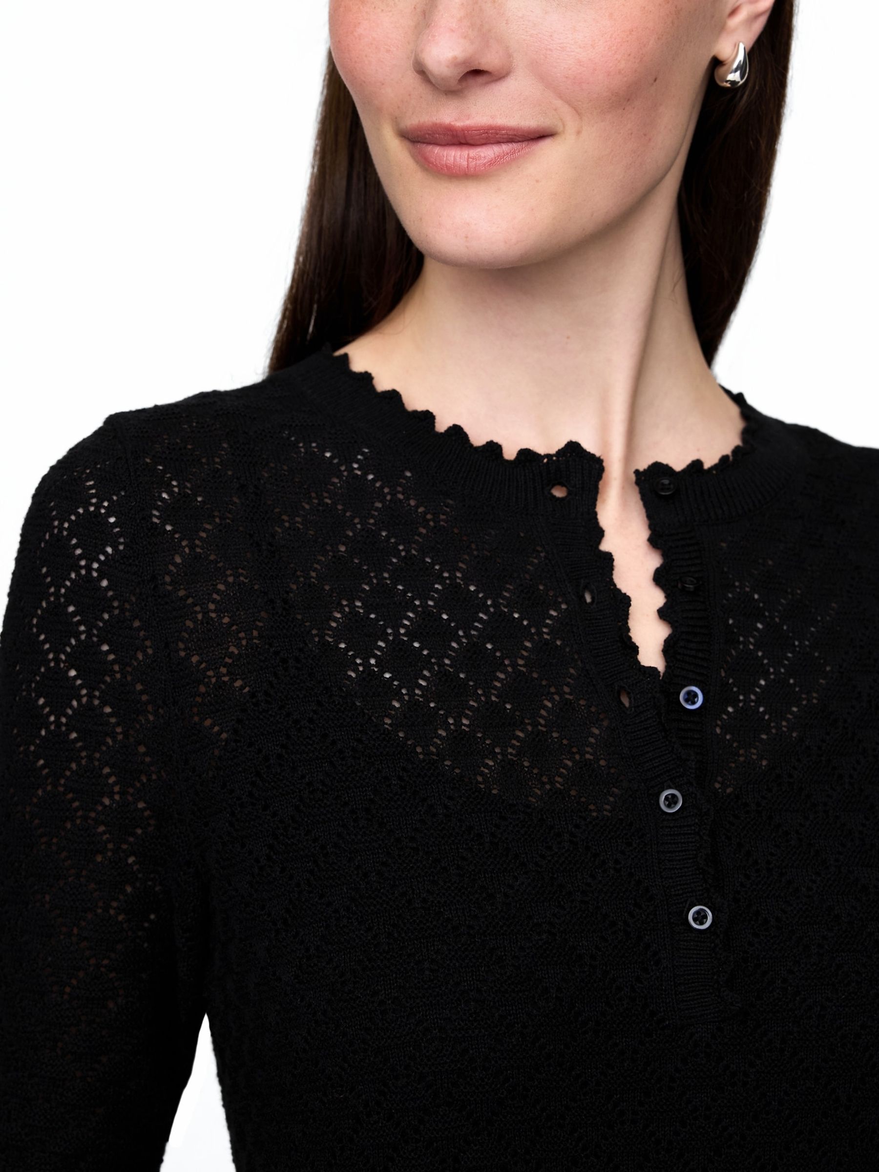 Black Linen-Blend Pointelle Mini Dress - Image 5 of 5