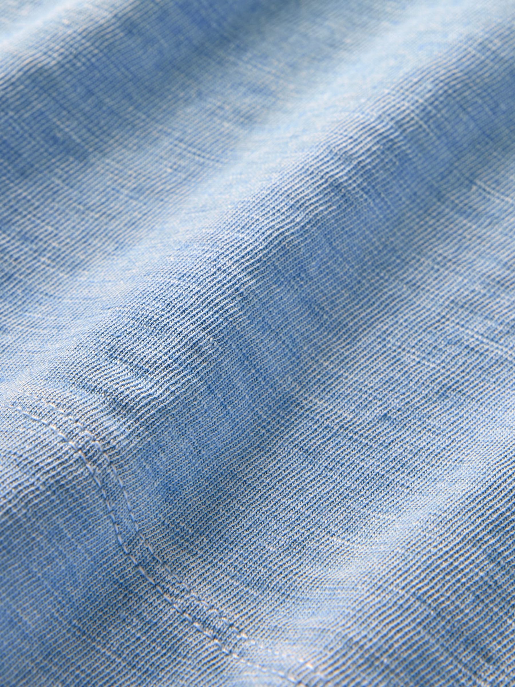 Blue Cotton Crew Neck Cropped T-Shirt - Image 4 of 4