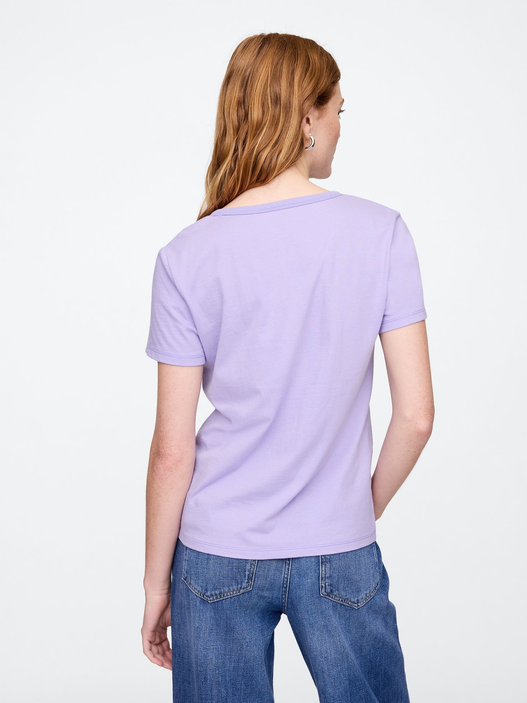 Lilac Purple Favourite Cotton Short Sleeve T-Shirt - Image 2 of 5