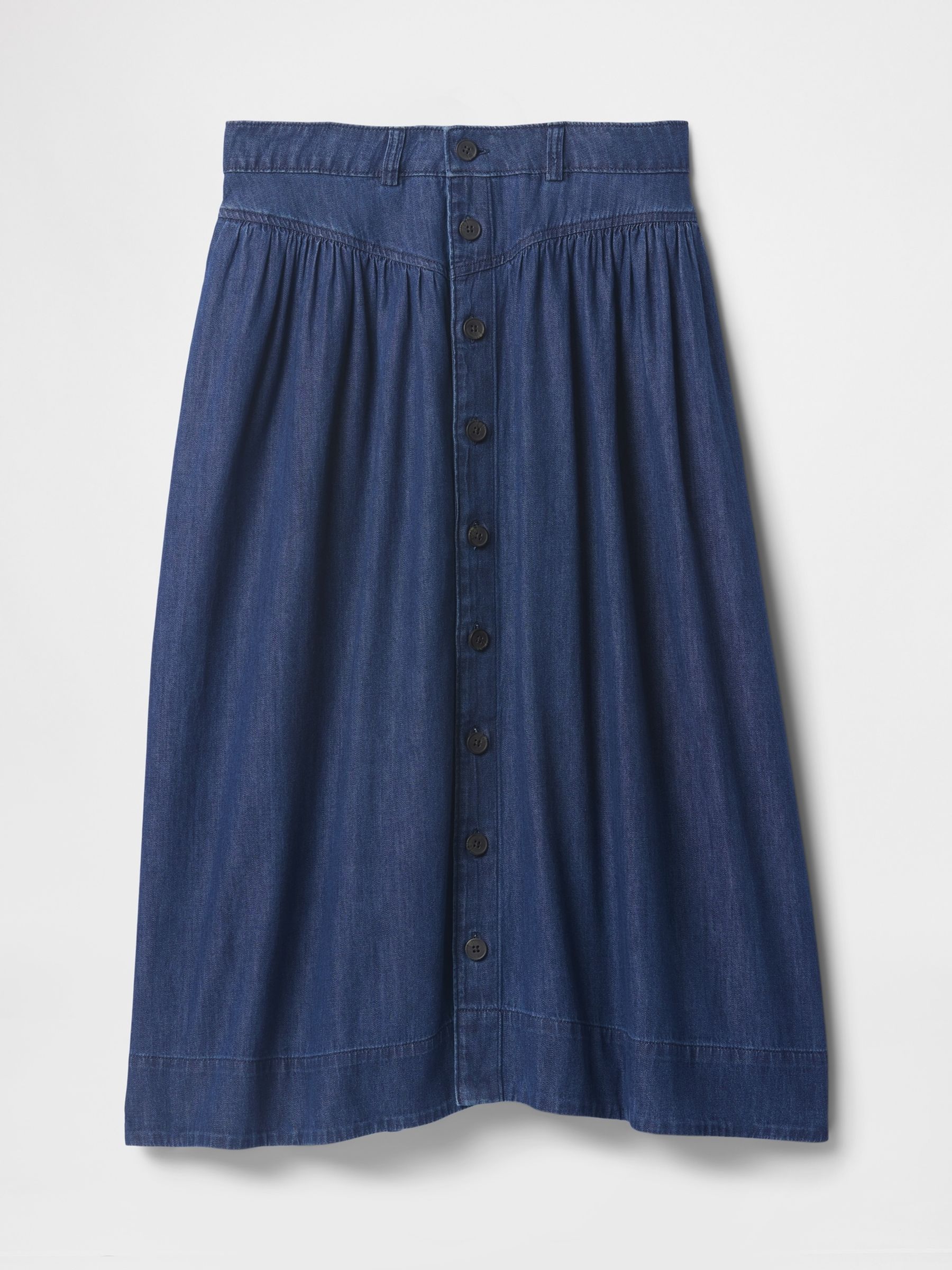 Blue Denim Western Yoke Midi Skirt - Image 5 of 5