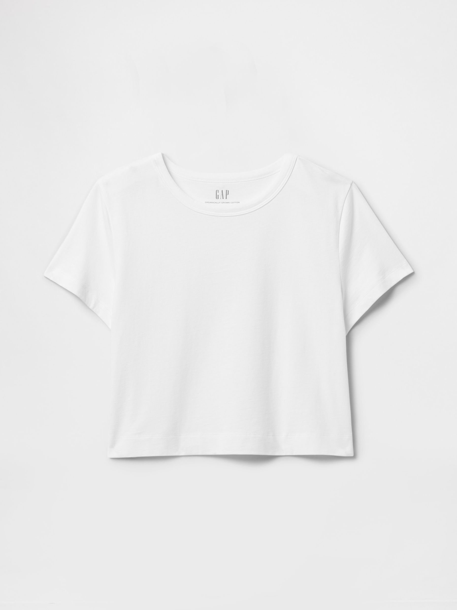 White Vintage 100% Organic Cotton Shrunken Cropped T-Shirt - Image 4 of 4