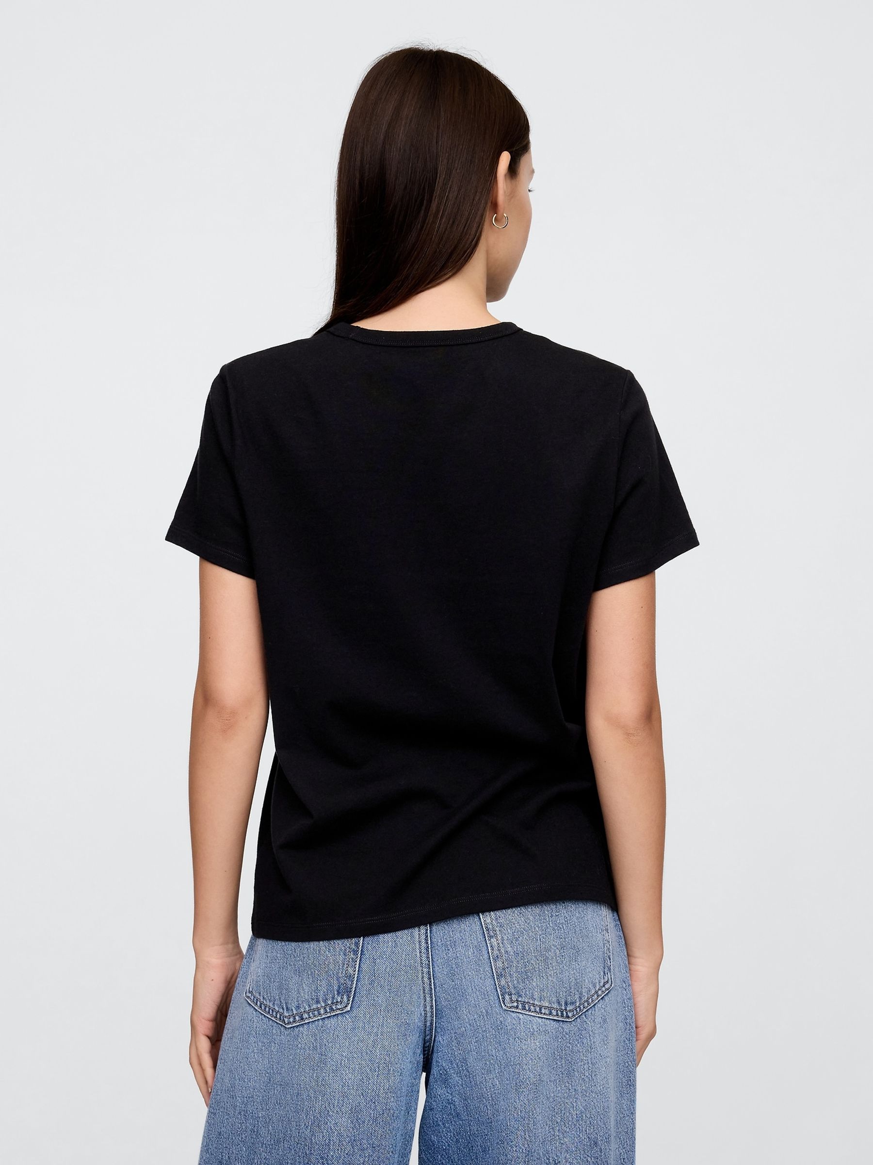 Black Crew Neck Favourite Cotton Short Sleeve T-Shirt - Image 2 of 4