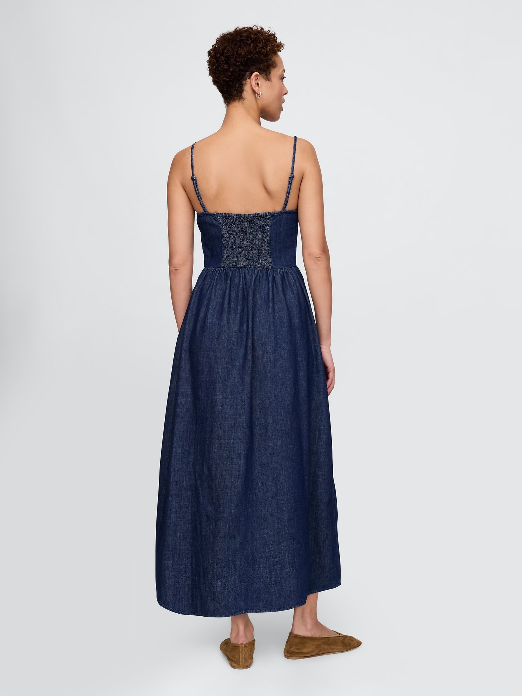 Navy/Blue Denim Maxi Dress - Image 2 of 5