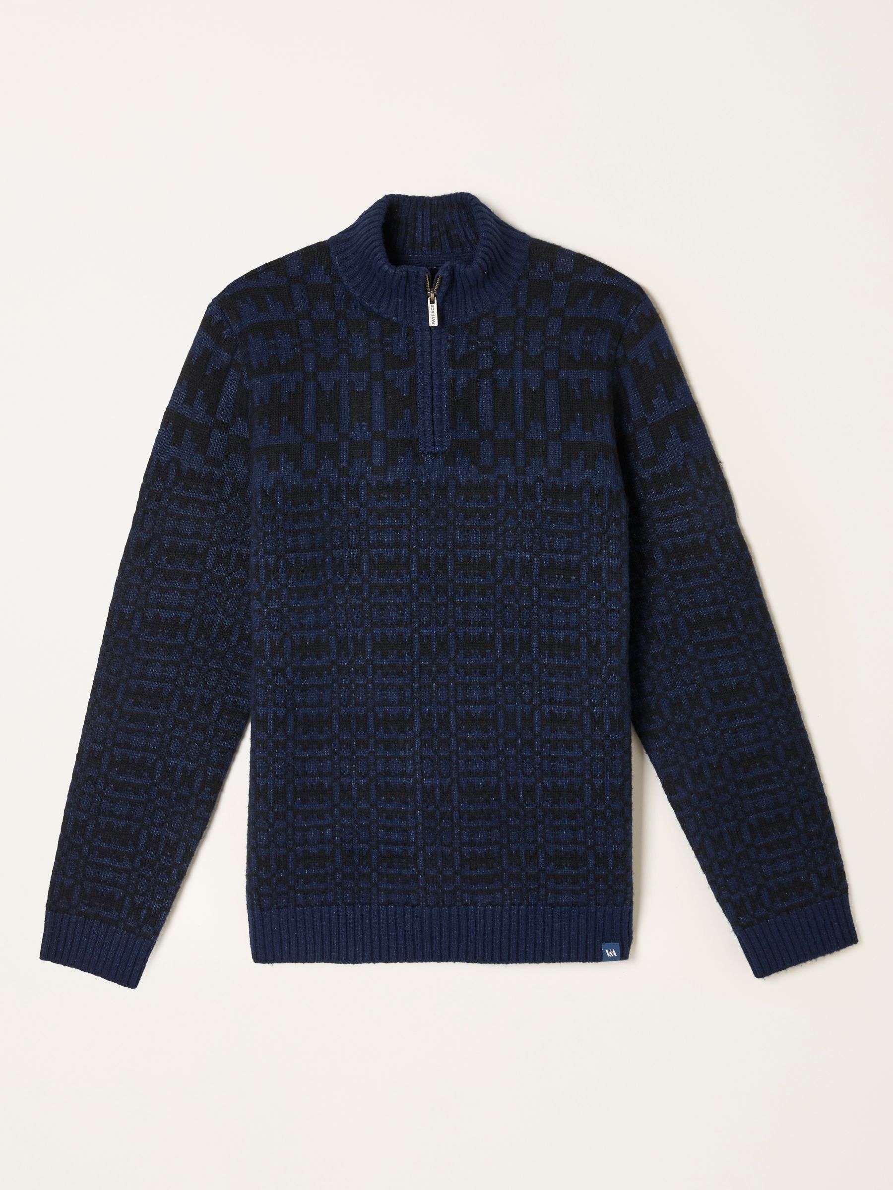 Navy Blanket Half Neck Knitted Jumper - Image 6 of 6