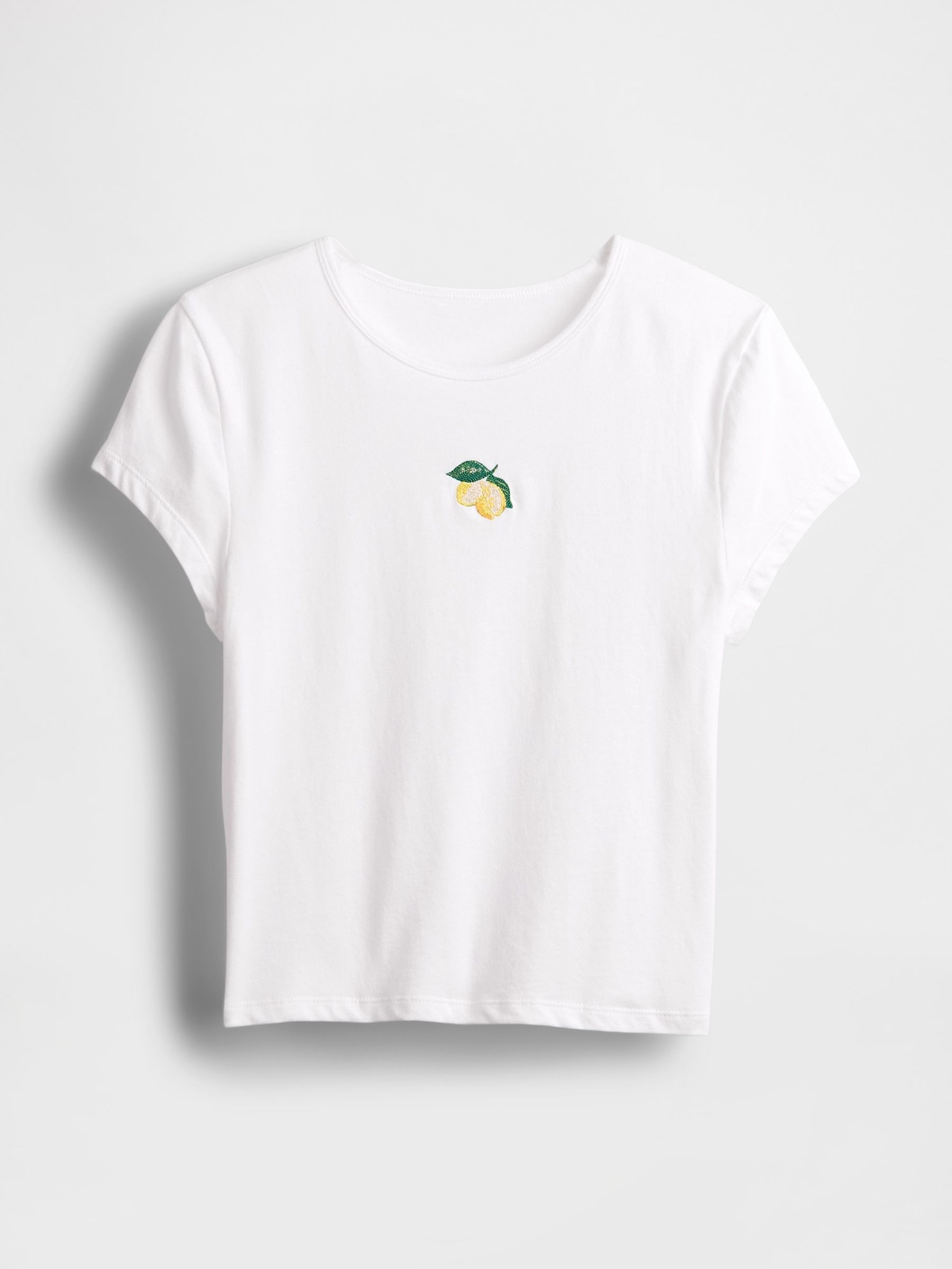 White Lemon Cropped Graphic T-Shirt - Image 4 of 5